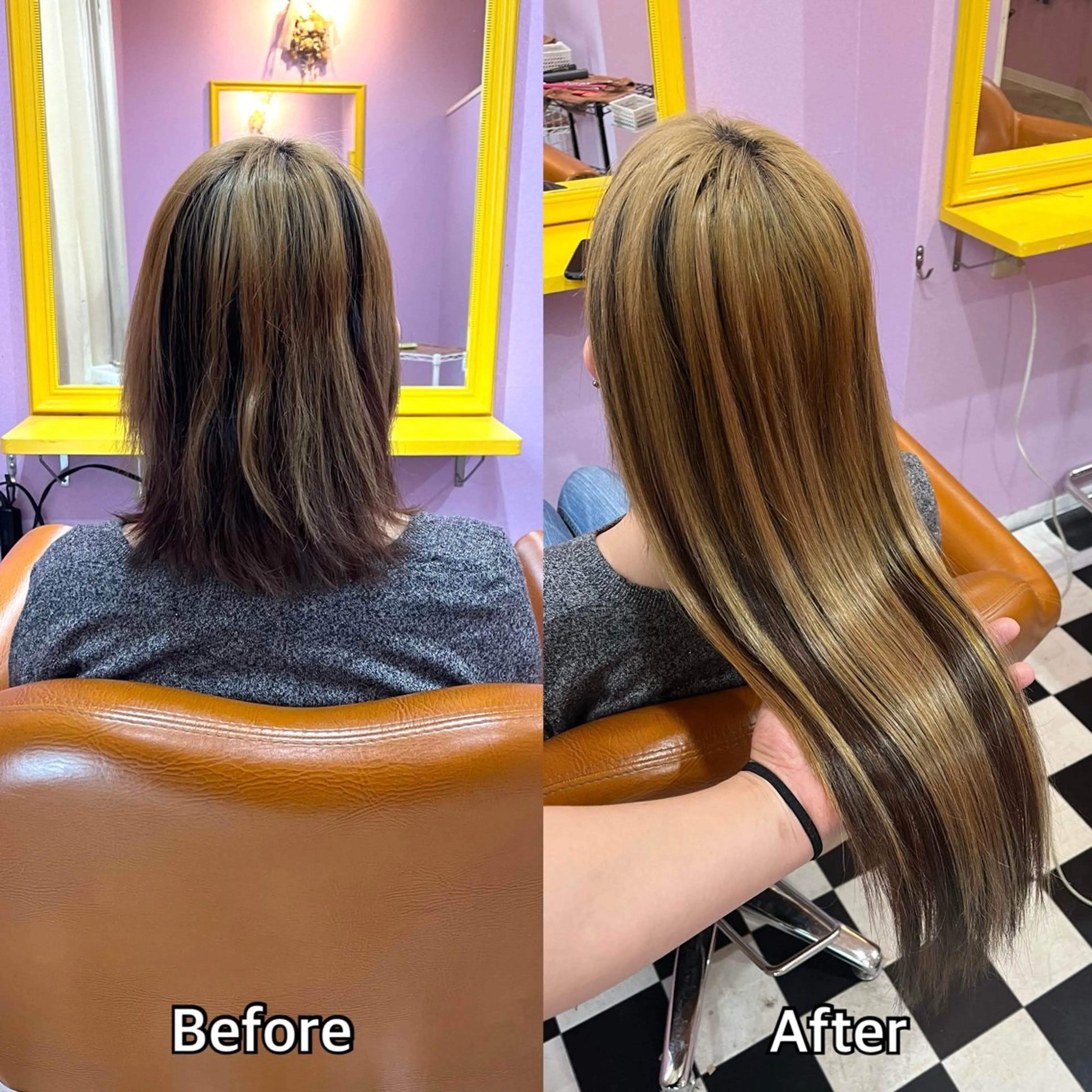 エクステ長さおへそ辺り🐻チビ編み込み人毛エクステ& シールエクステ【合計70本140g】⭕️14900円の写真