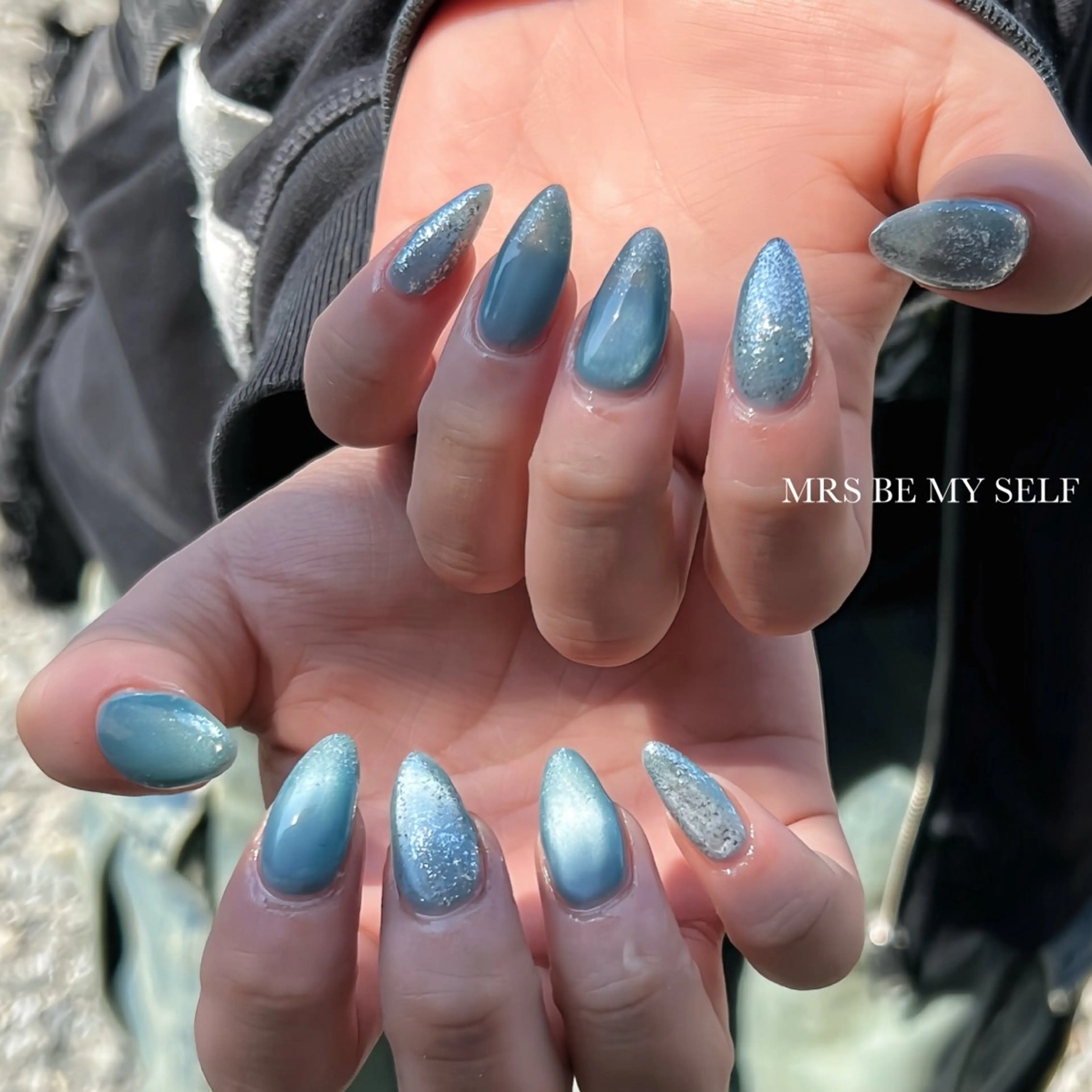 ネイル 水色 マグネットネイル MRS/ miyu🎀のネイルデザイン