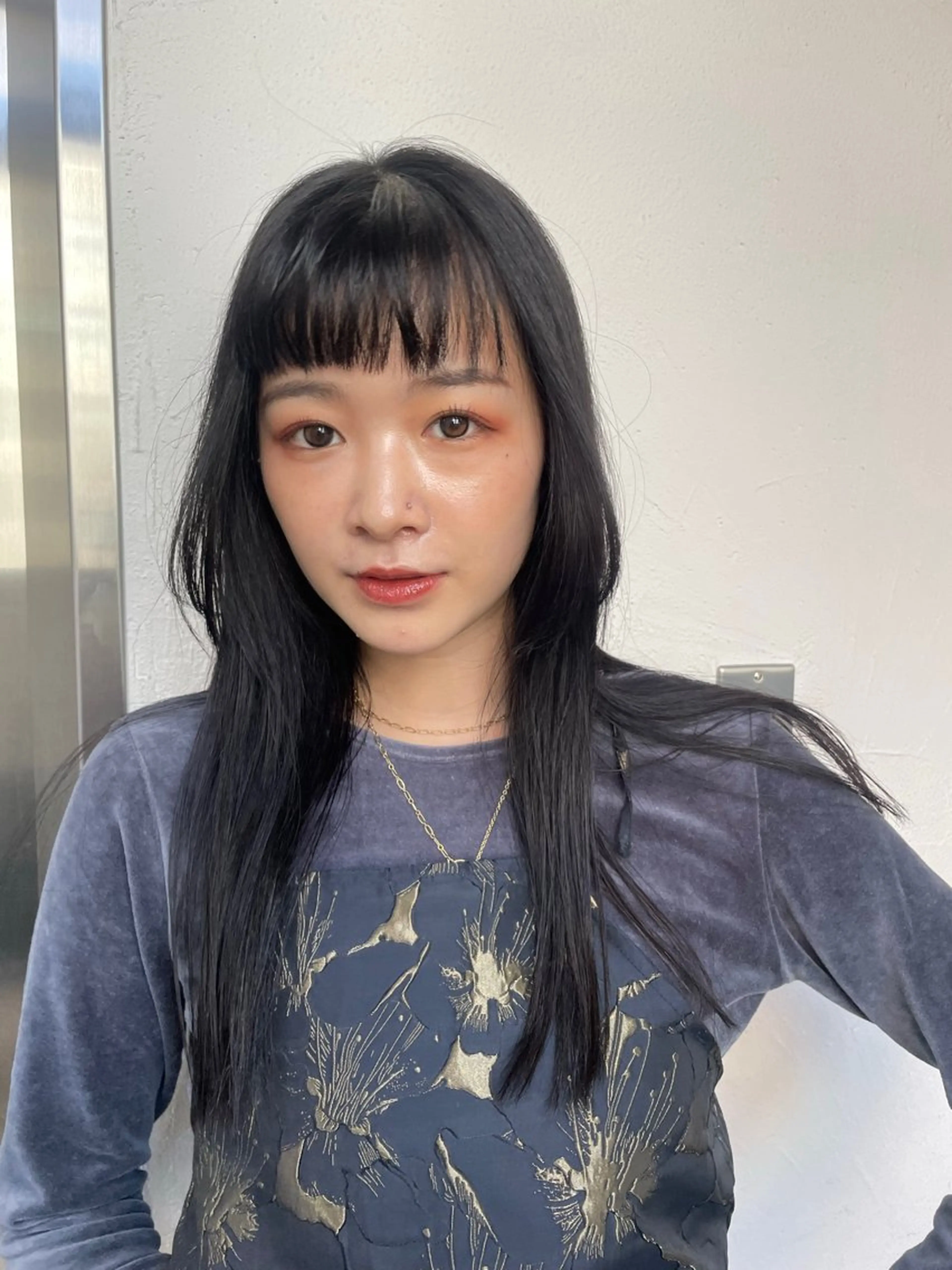 セミロング ボブ くびれヘア ハイライト 髪質改善 韓国風ヘア カット ヘアカラー トリートメント Rico / bob/グレージュのヘアスタイル