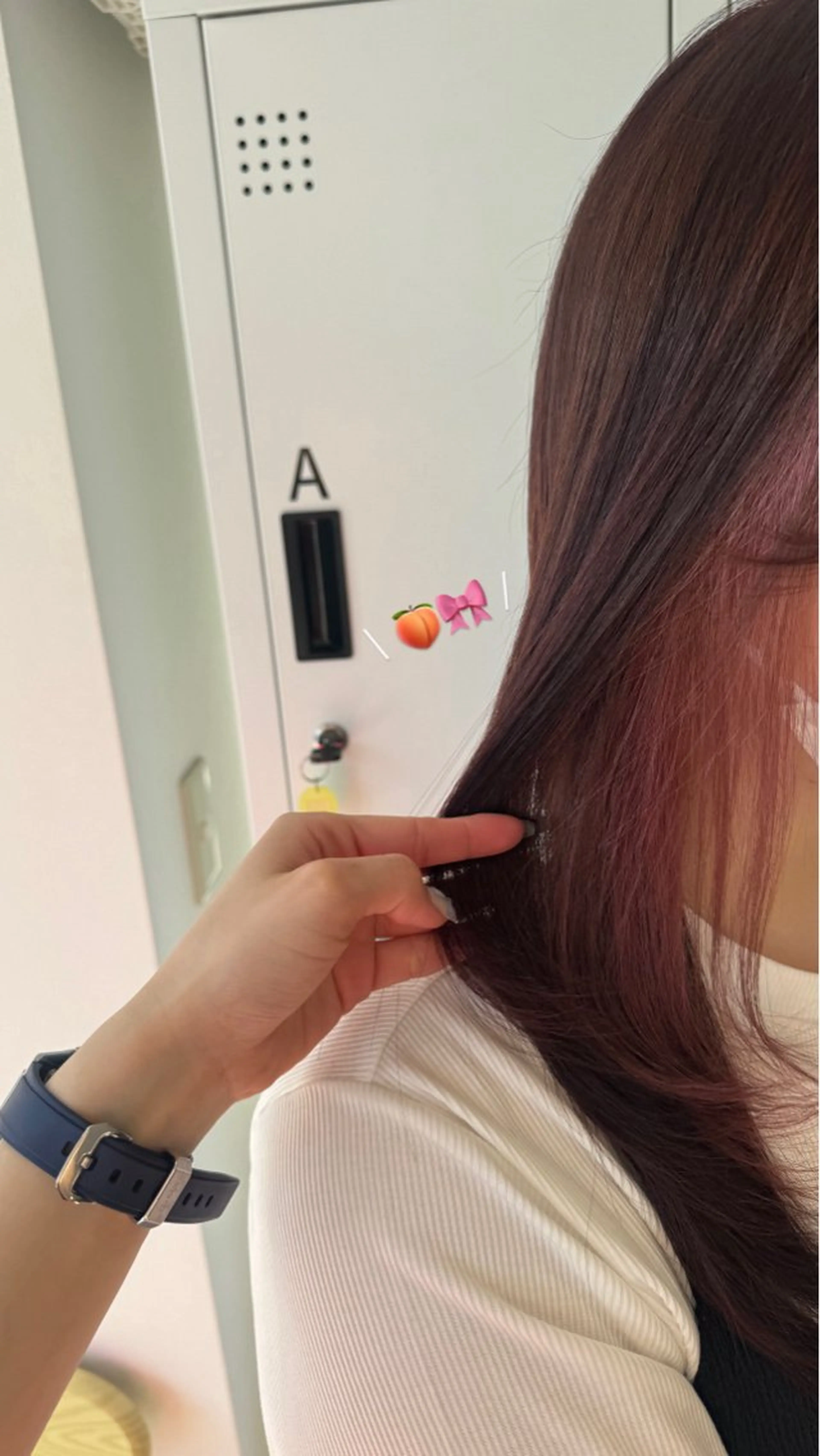 ロング カラー ブラウンカラー イヤリングカラー ピンクカラー ピンクブラウン カット ヘアカラー オスズ 🎀´-のヘアスタイル