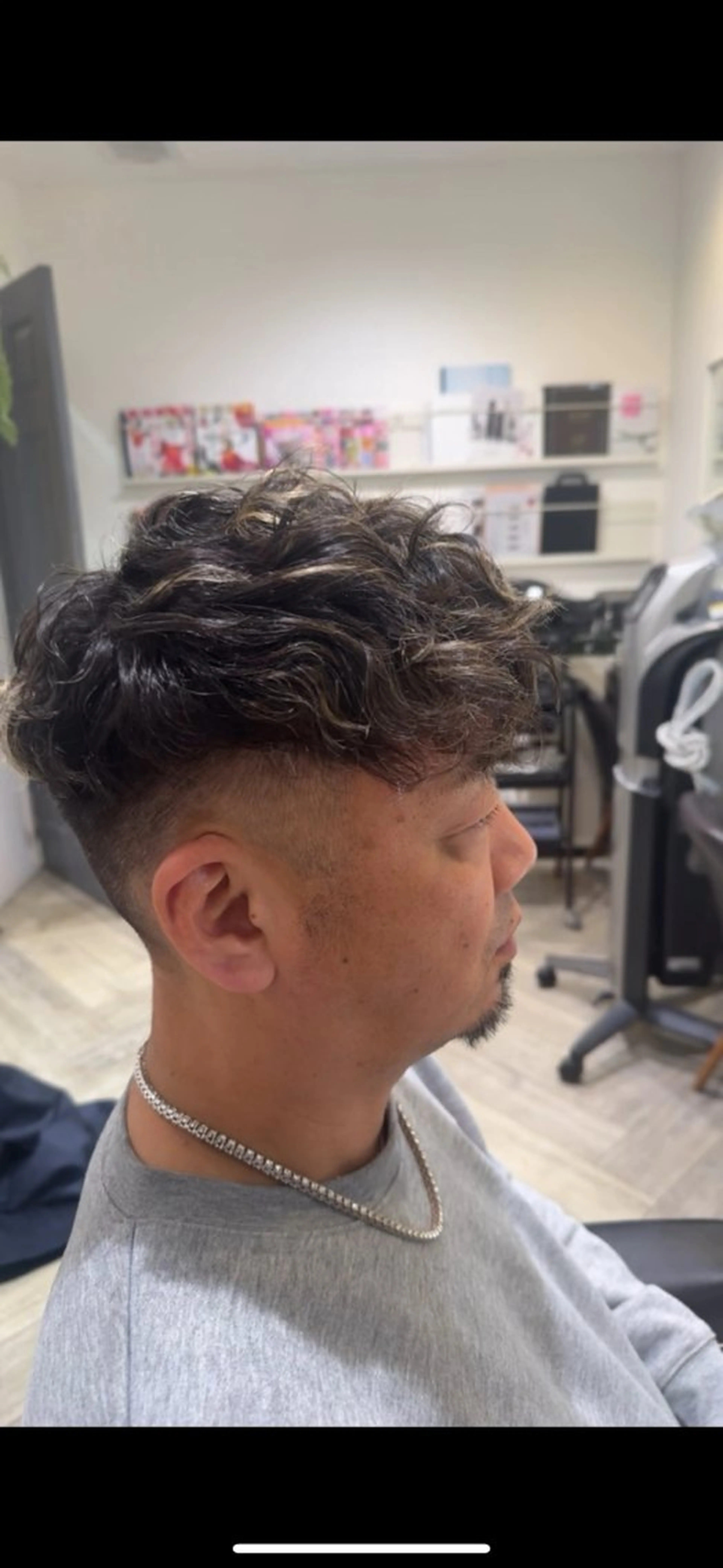 パーマ メンズ 大坪 龍生のヘアスタイル