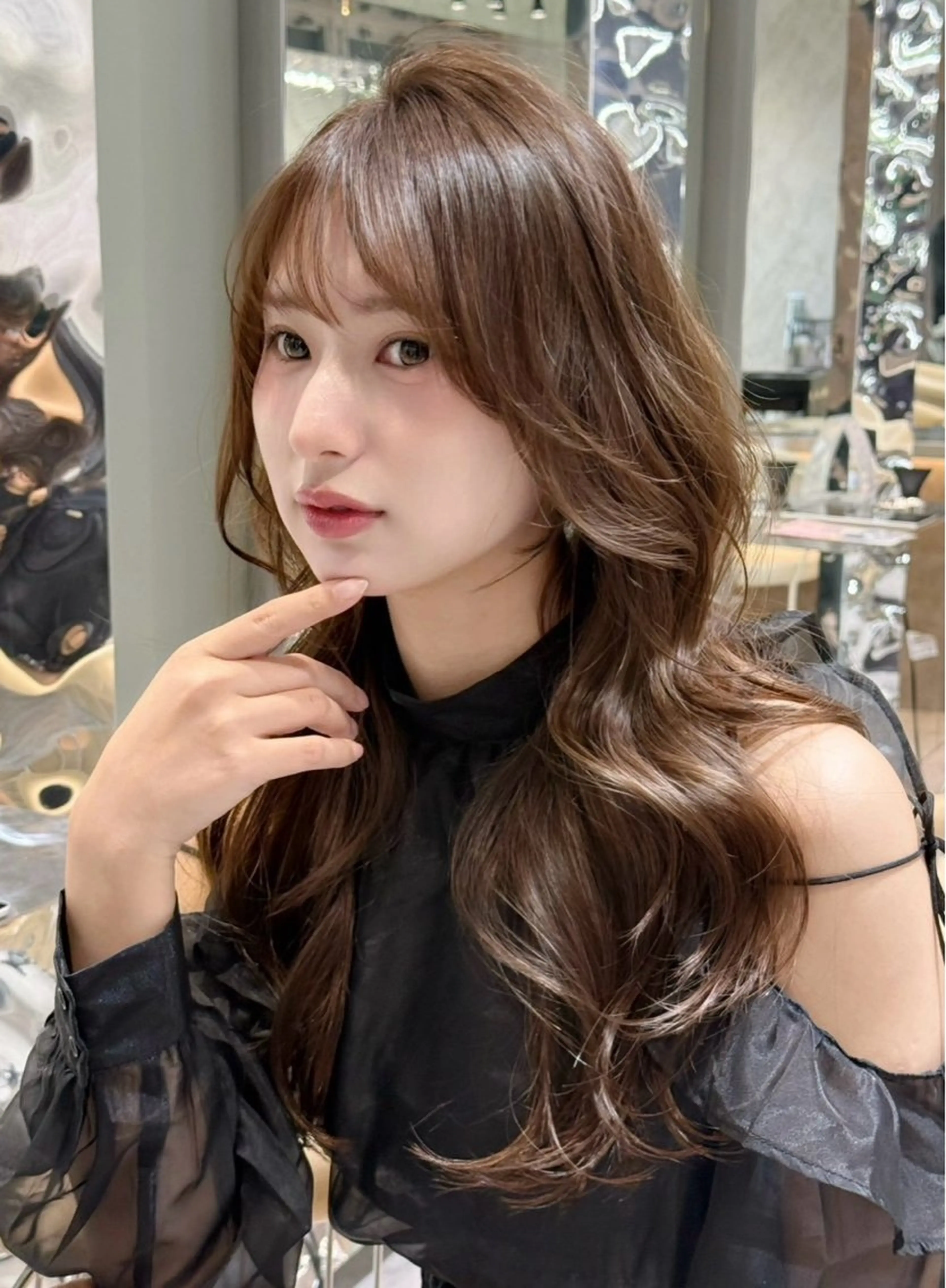 ロング カット ヘアカラー レイヤー/顔周り /ボブ/銀座/サラのヘアスタイル