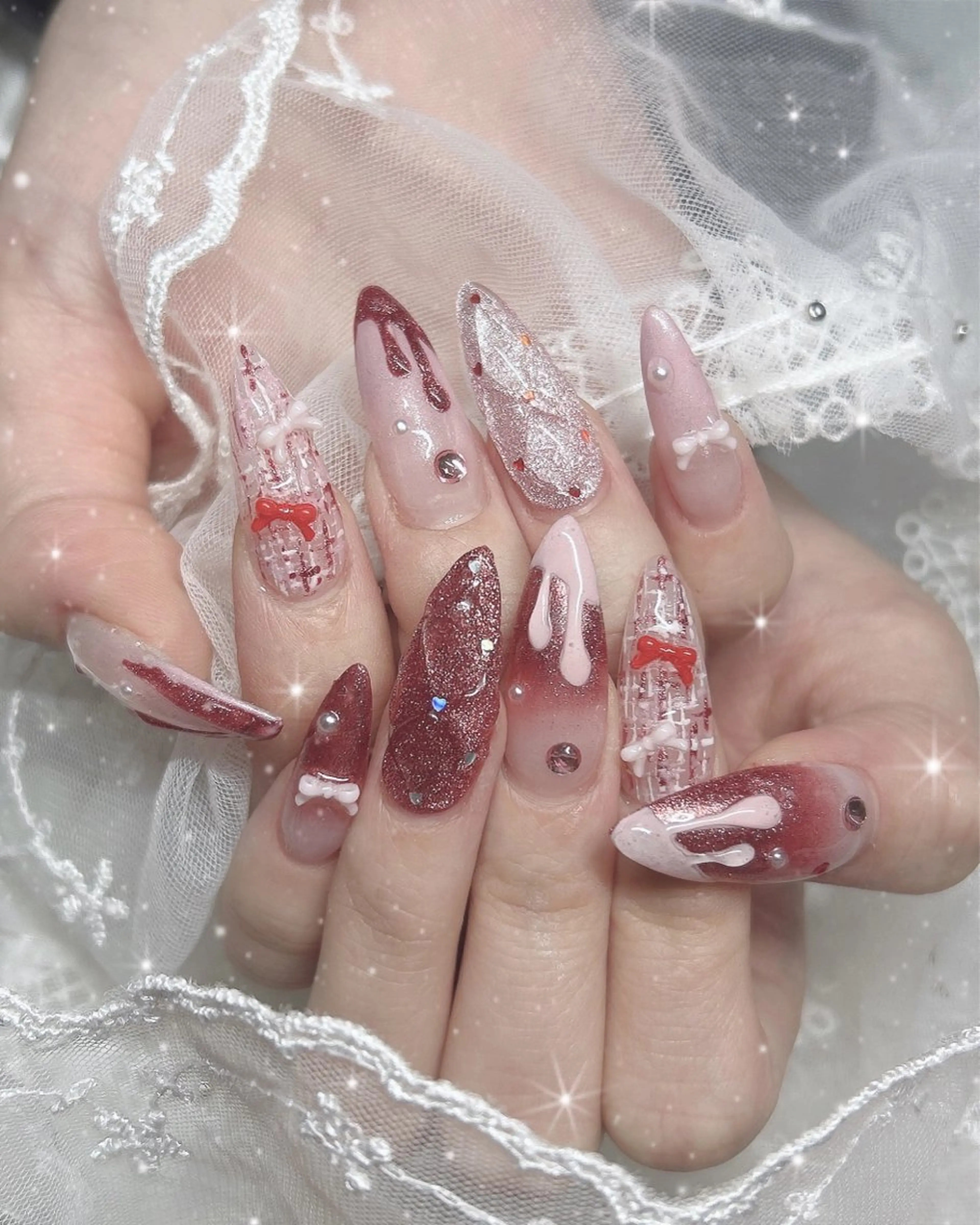 ネイル バレンタイン ハンドネイル Bestnail所属・Best Nail Yu🎀🫧のネイルデザイン