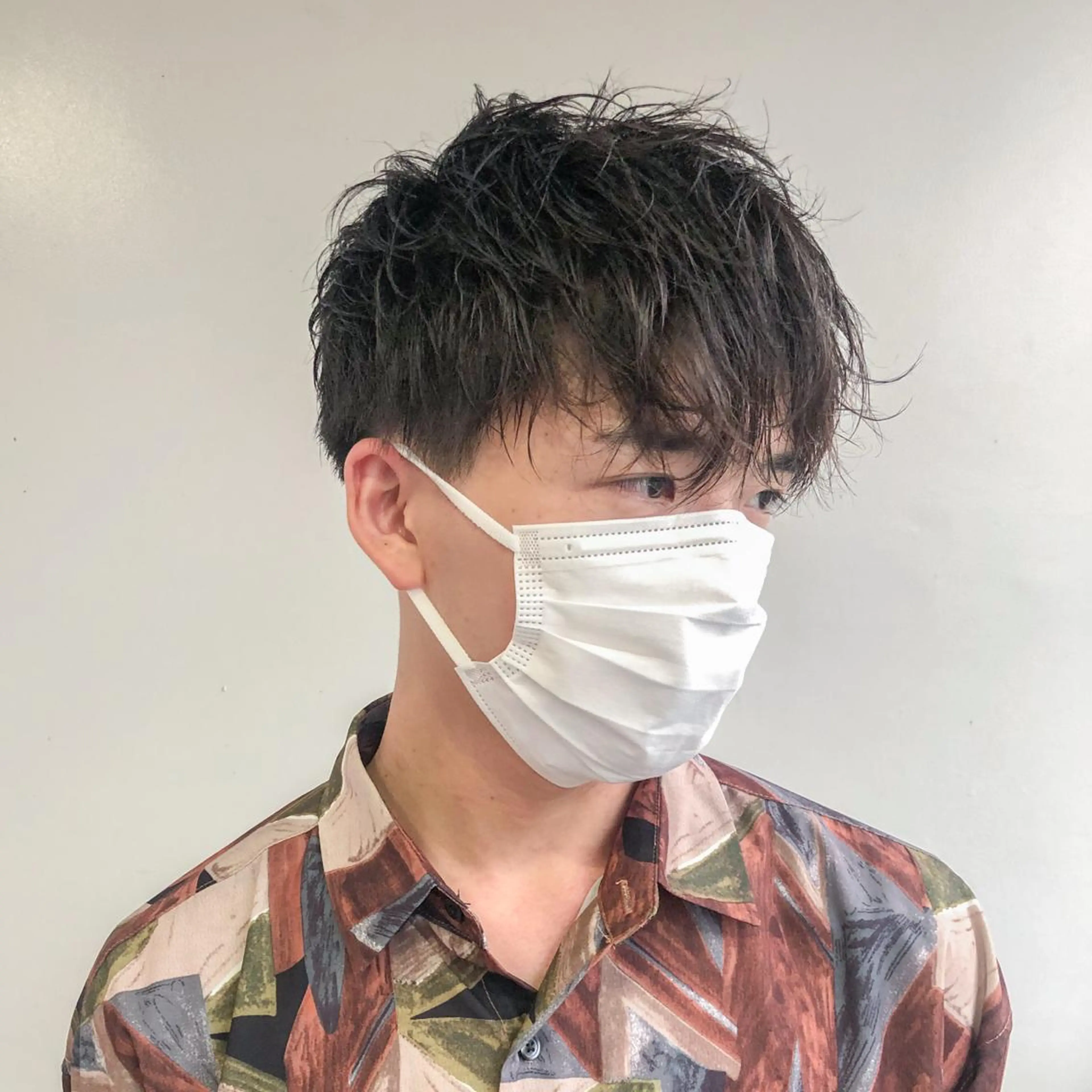 パーマ メンズ オールバック センターパート フェードカット カルマパーマ マッシュ ツイスパ/波巻き対応 メンズ特化　石川愛理のヘアスタイル