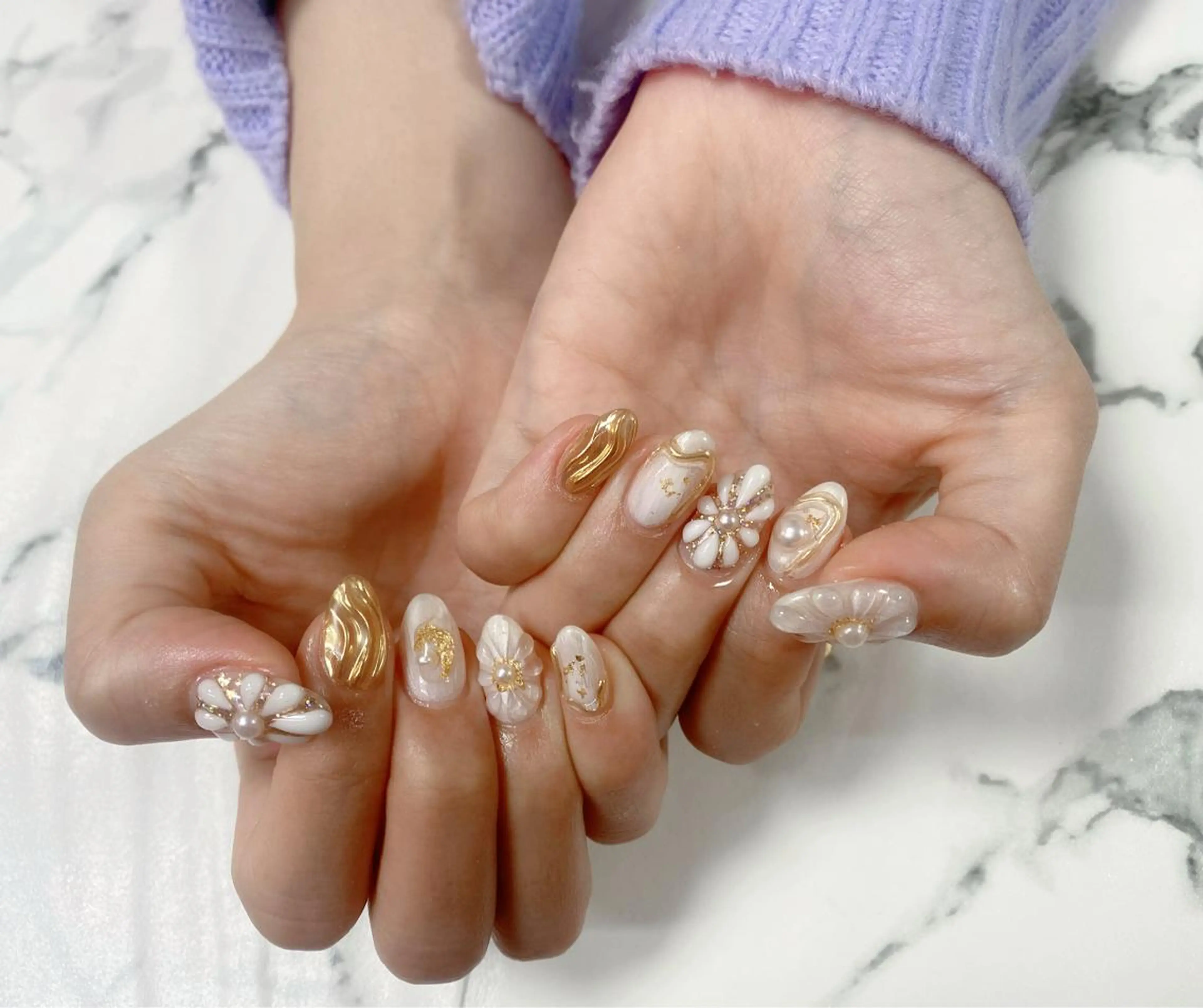 ロング カラー ネイル アートネイル ジェルネイル ミラーネイル Q Free nailsのネイルデザイン