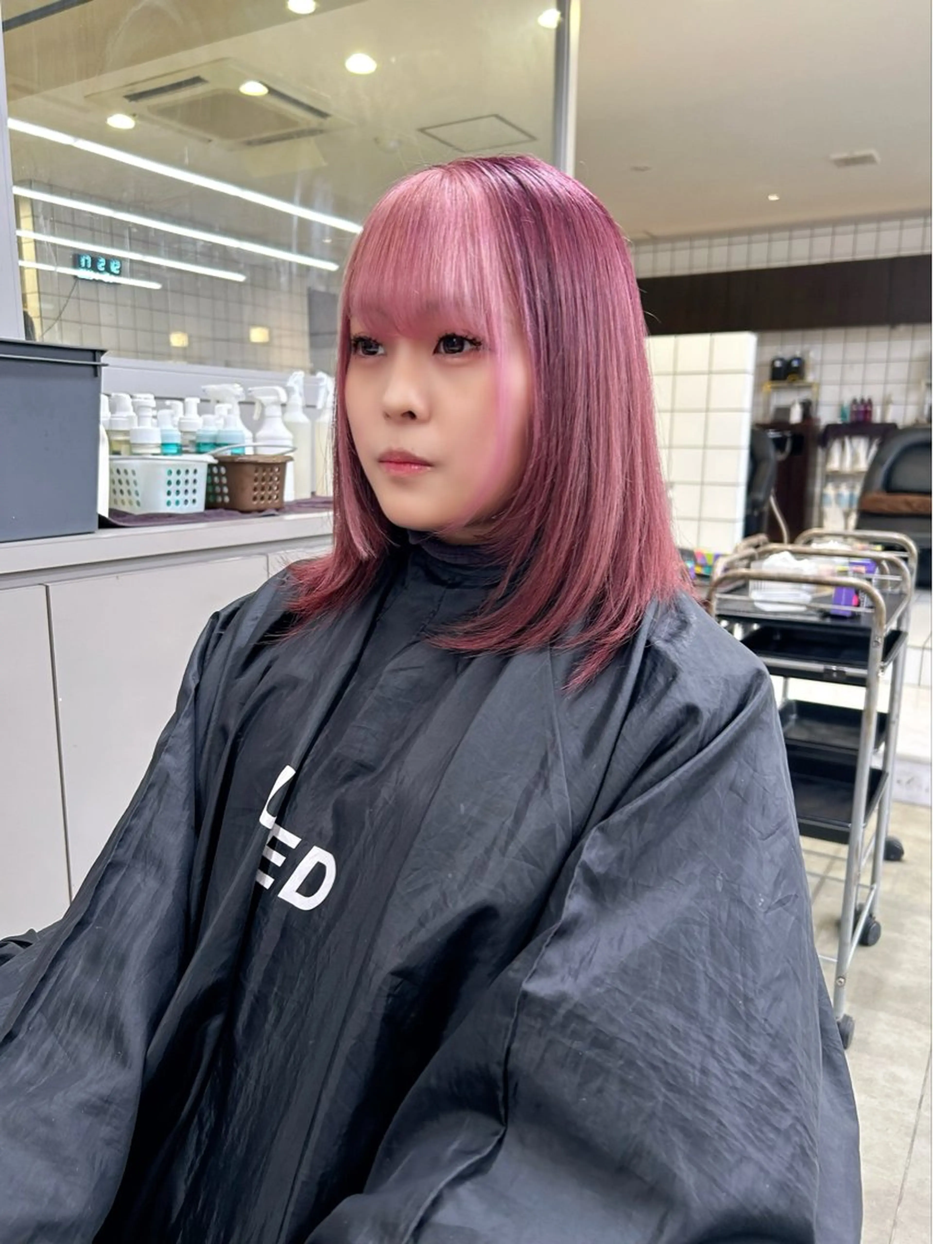 ミディアム カラー ヘアカラー トリートメント ヘアセット 韓国/トレンド レイヤー【101】のヘアスタイル