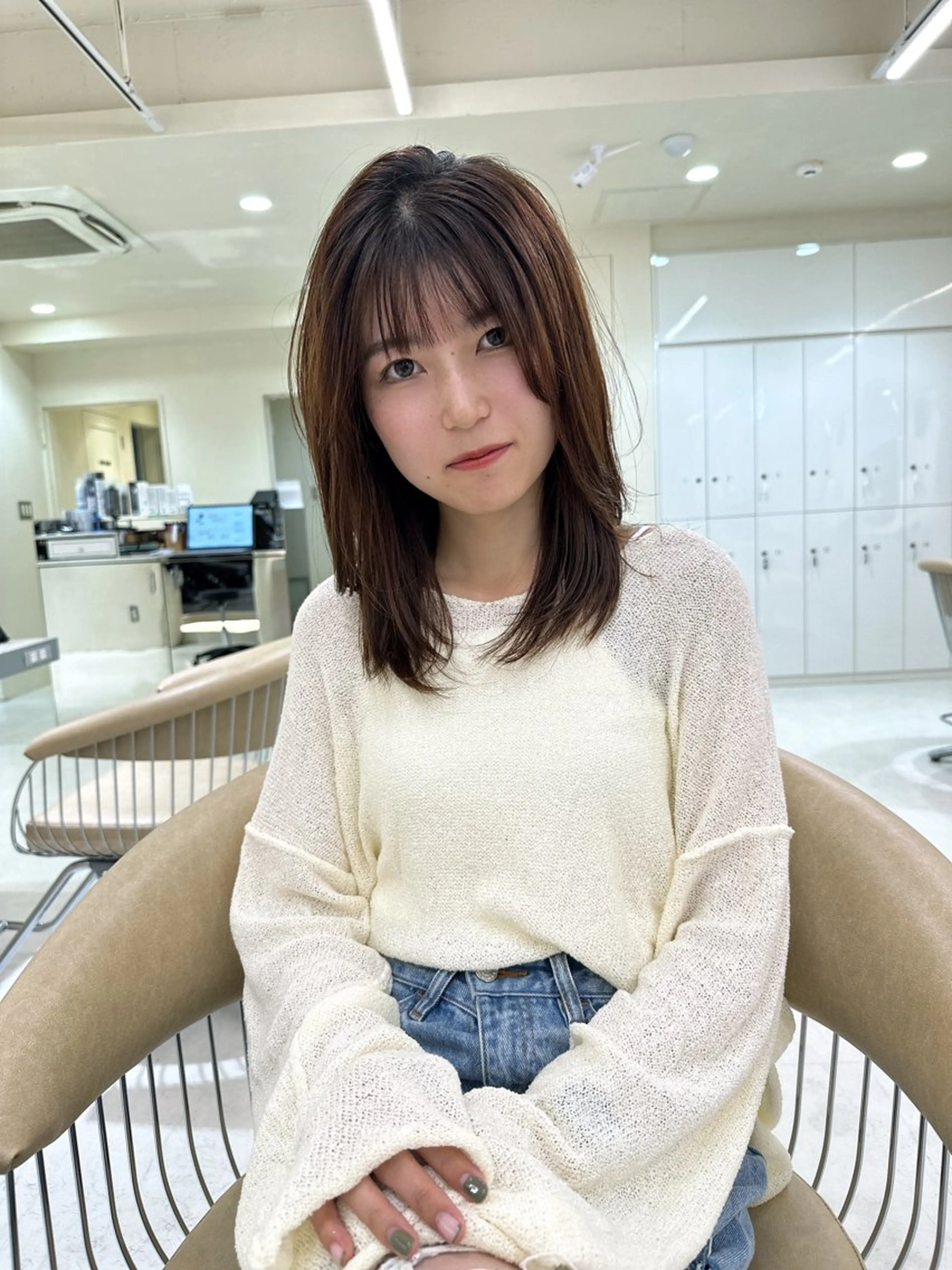 ロング カラー カット センターパート/ 暖色カラーayuのヘアスタイル