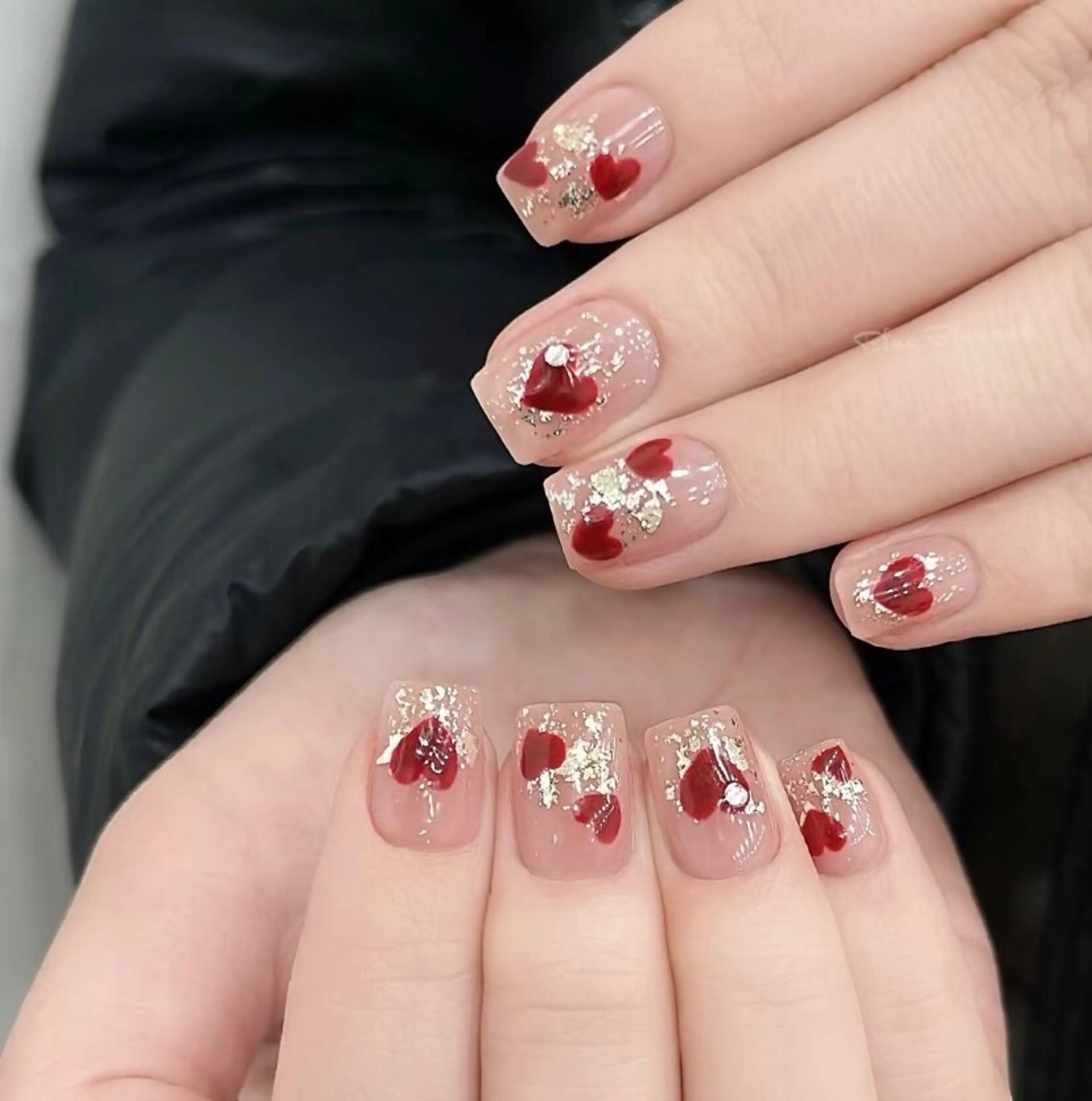 ネイル フレンチネイル ジェルネイル ガラスフレンチ グラデーション ハート 大門浜松町 ネイルのネイルデザイン