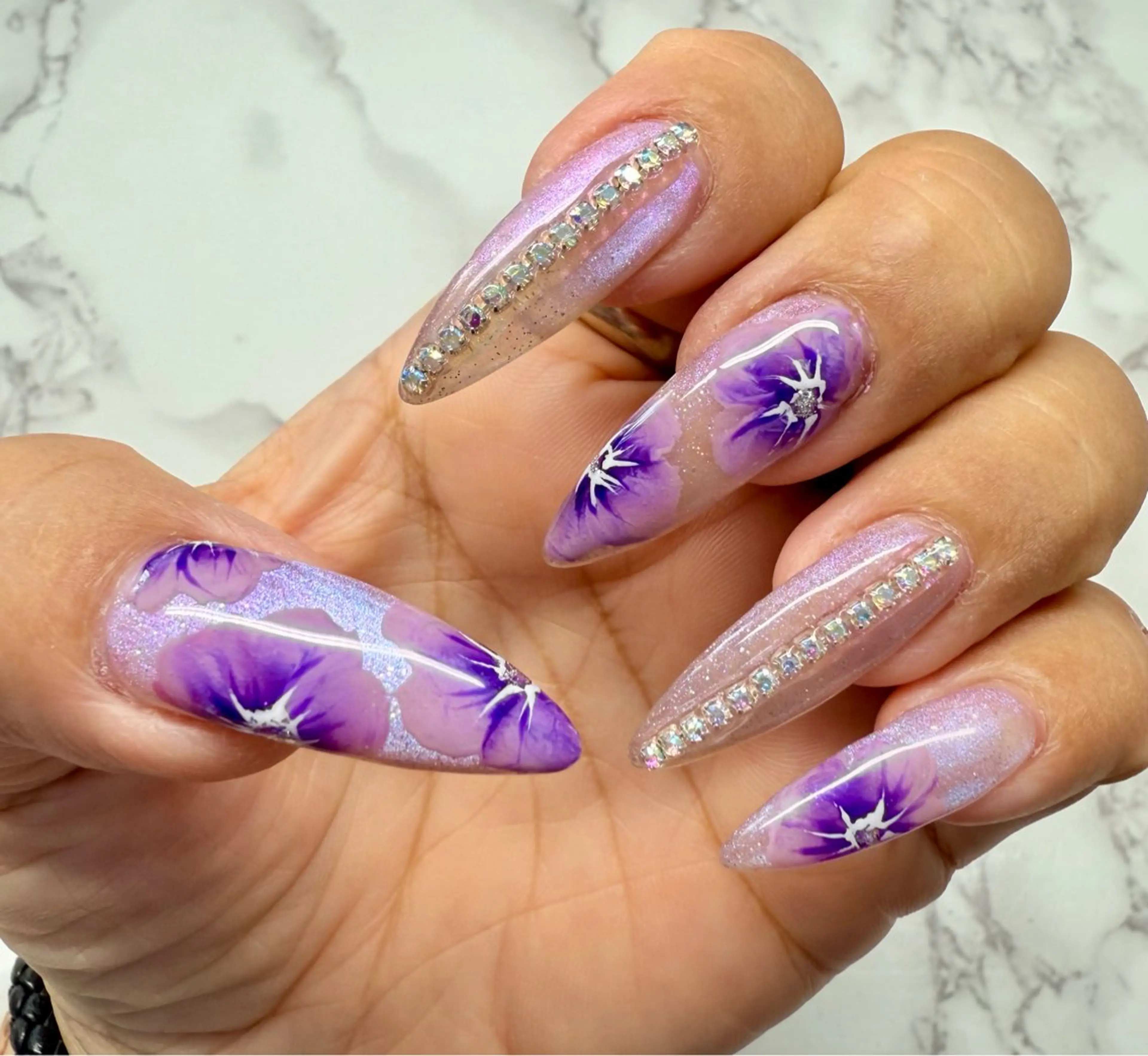 ネイル アートネイル チークネイル フレンチネイル ガラスフレンチ 氷ネイル・うるうるネイル M.N_ nailのネイルデザイン