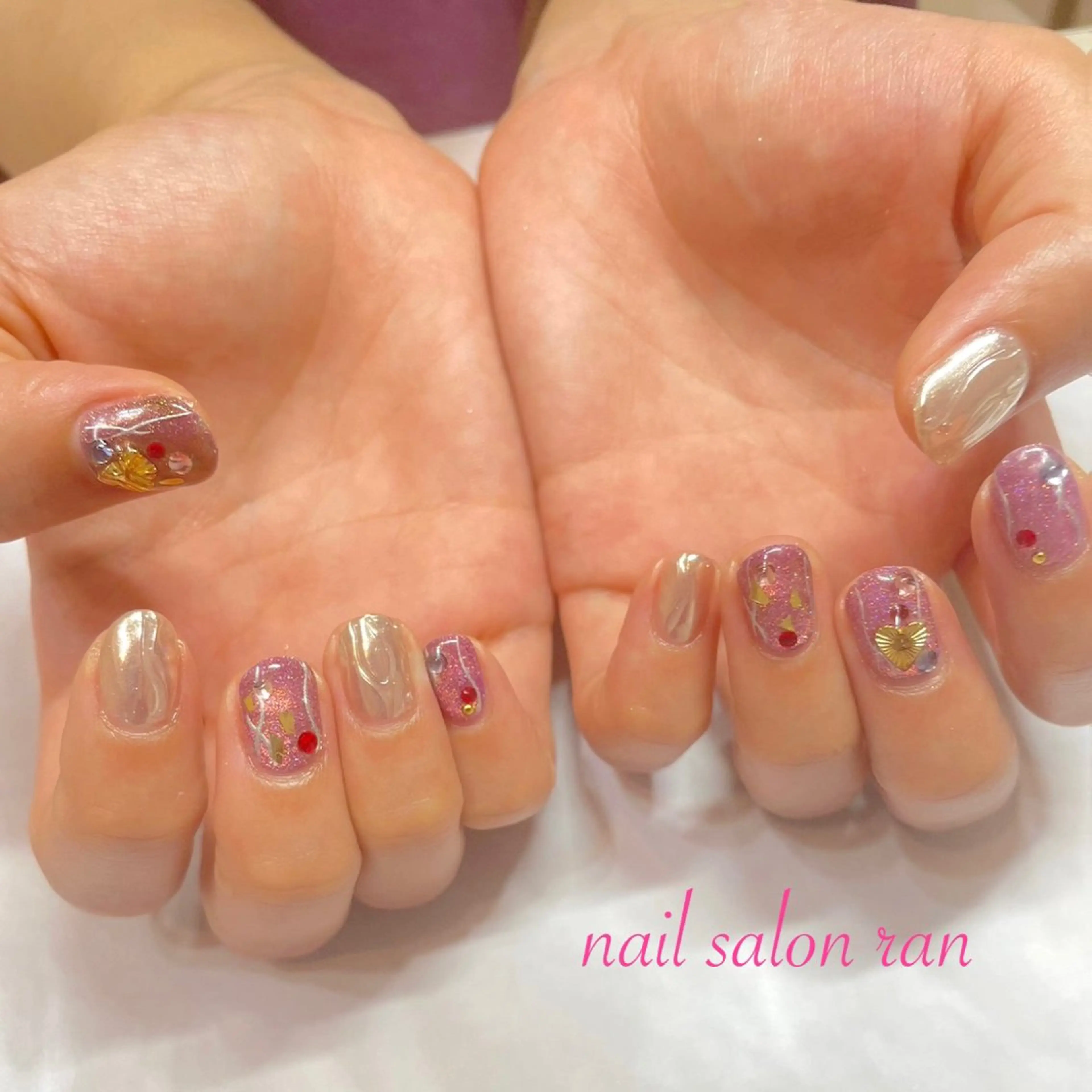 ネイル クリアネイル ジェルネイル マグネットネイル ミラーネイル nailsalon ranのネイルデザイン