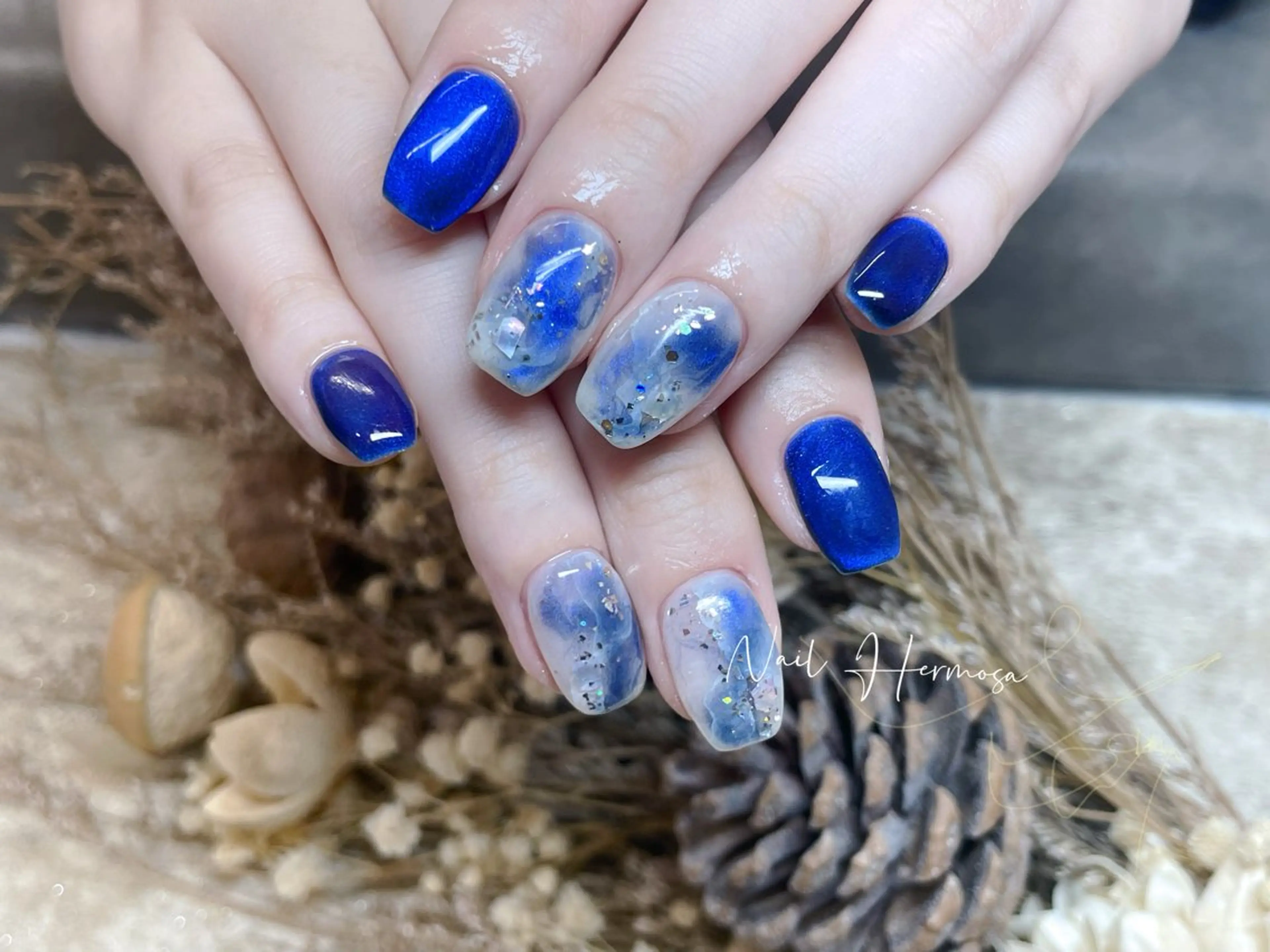 ネイル 長さ出し フラッシュネイル フットネイル ジェルネイル マグネットネイル ハンドネイル ネイル エルモサのネイルデザイン