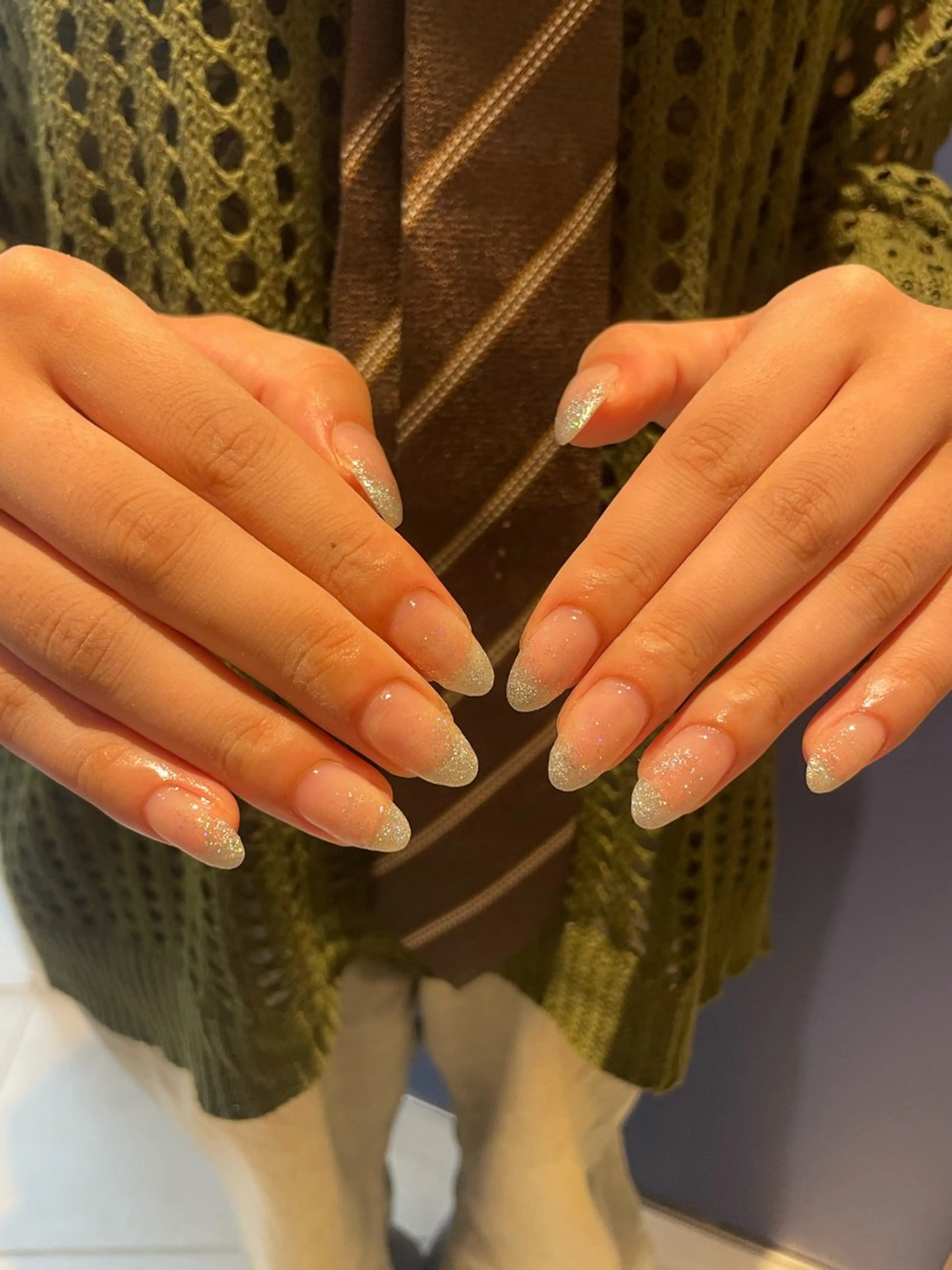 ネイル グラデーション ラメ(グリッター) ラメグラデーション aoi △TRIOSのネイルデザイン