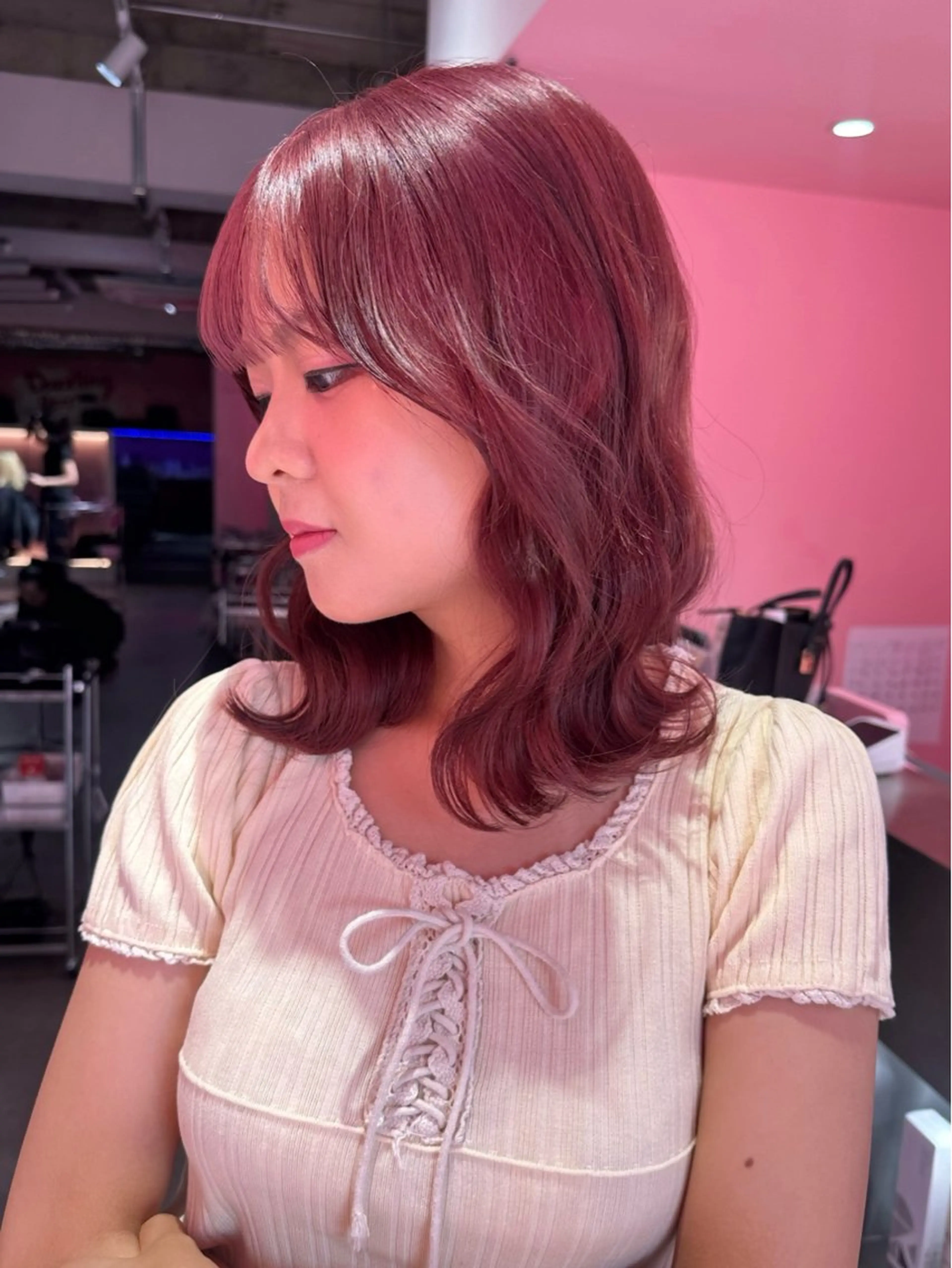 セミロング パープルカラー ブリーチカラー 特化/MAHIROのヘアスタイル