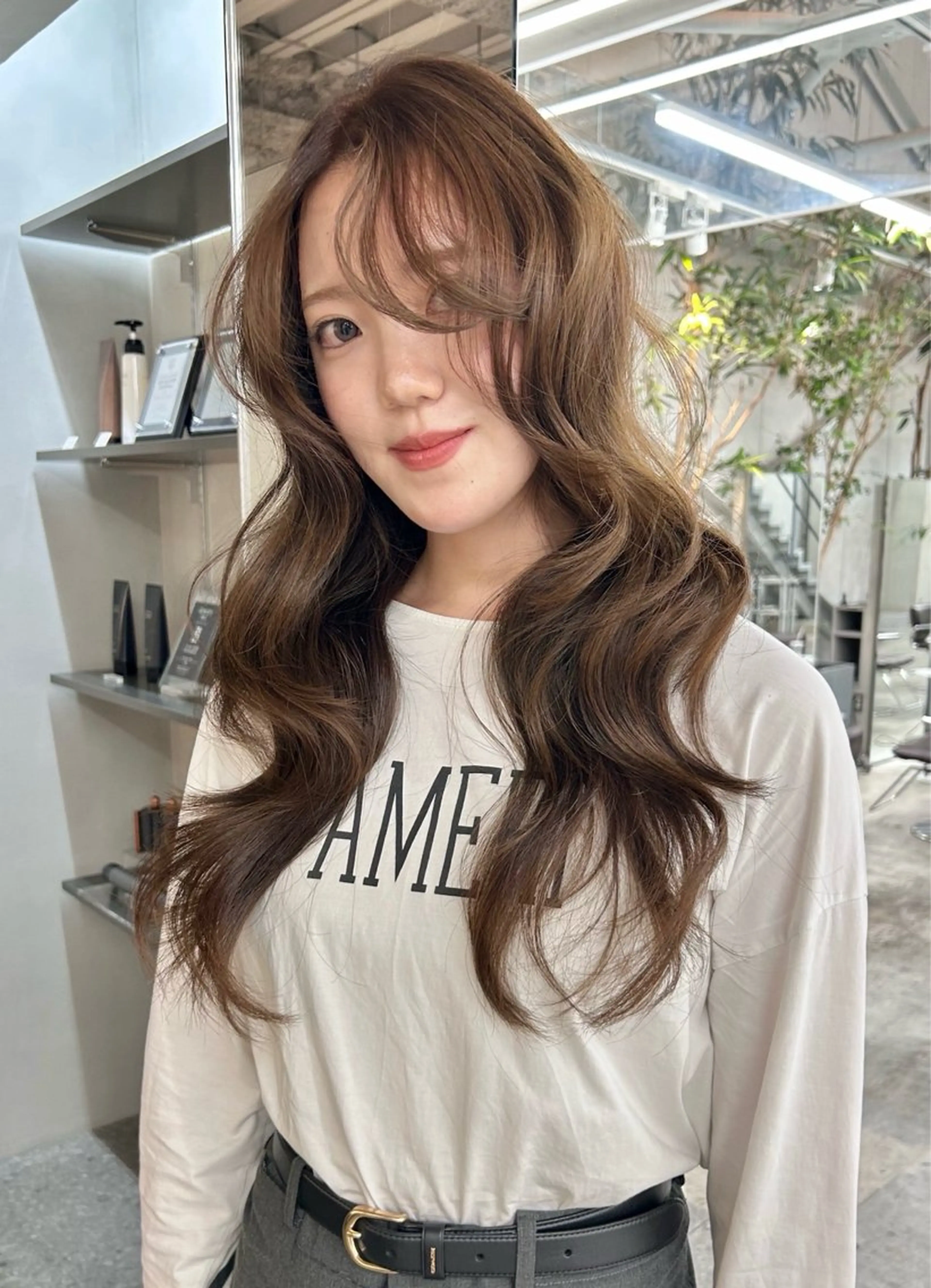 ロング カラー 透明感カラー カット ヘアカラー トリートメント ゆほこ クリーミーcolorのヘアスタイル