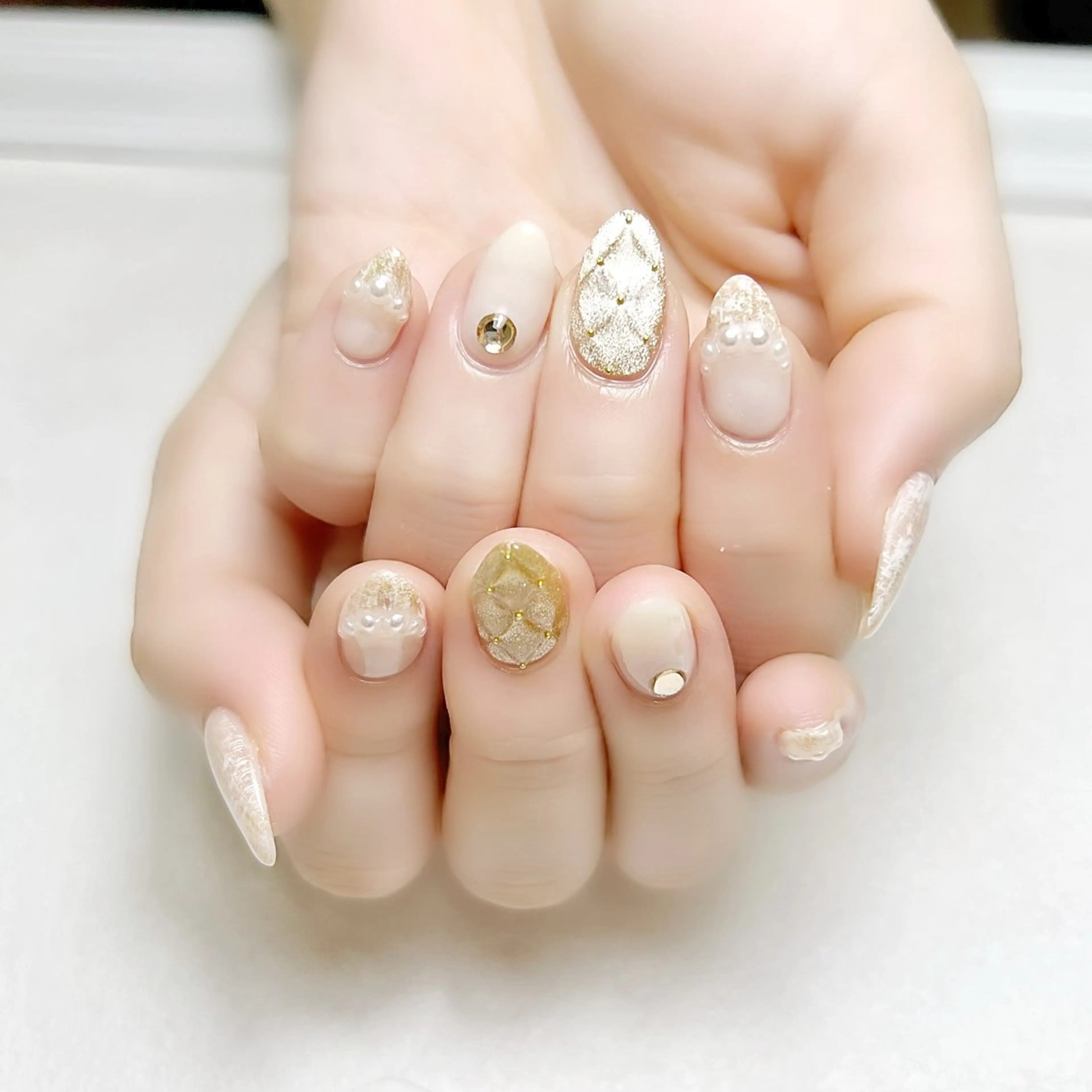 ネイル ガーリー 韓国ネイル ラメ(グリッター) ツイードネイル ワンホンネイル rouse nail RISATOのネイルデザイン