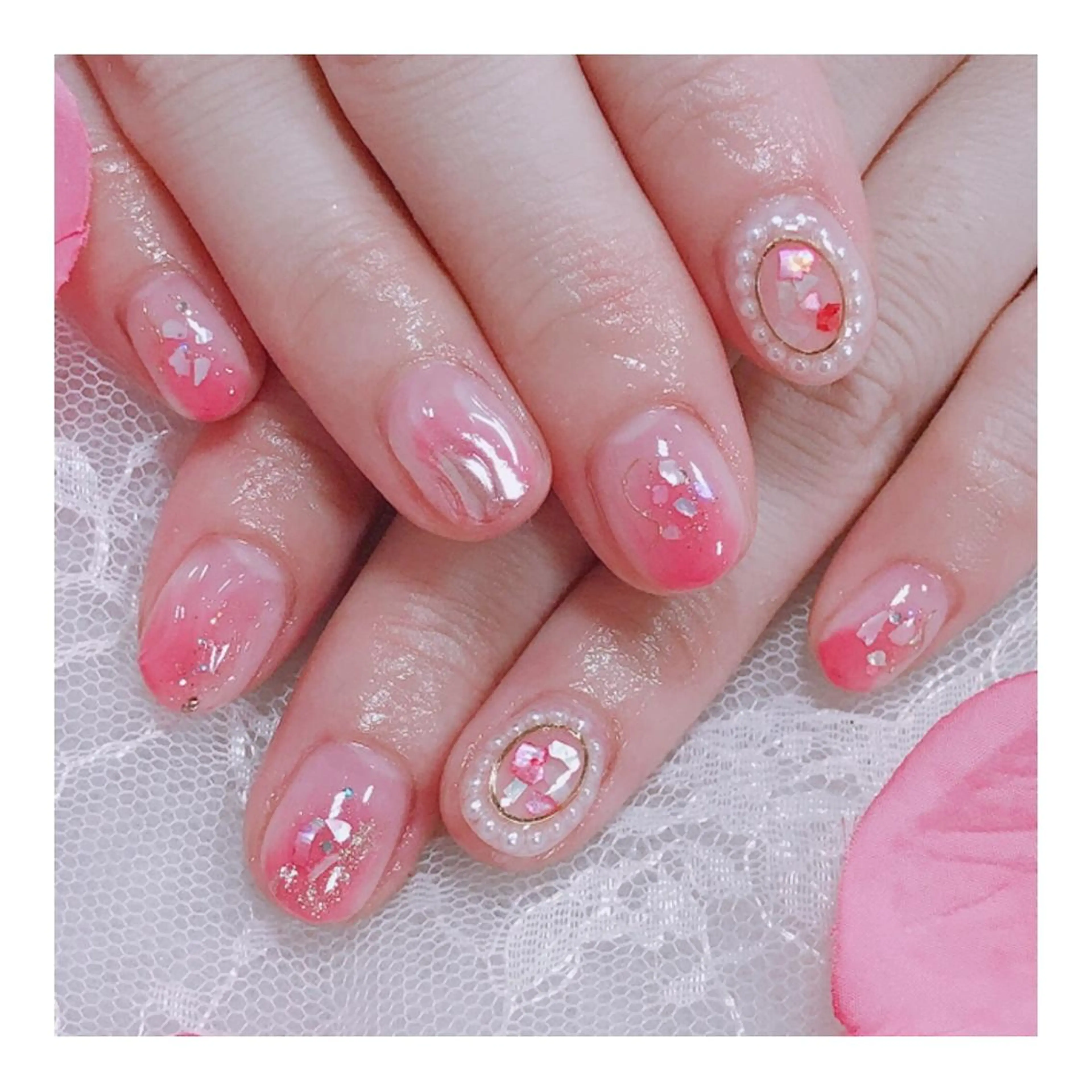 ネイル アートネイル ニュアンスネイル ピンク Franc2 nail所属・玉造、森ノ宮 fran2 nailのネイルデザイン