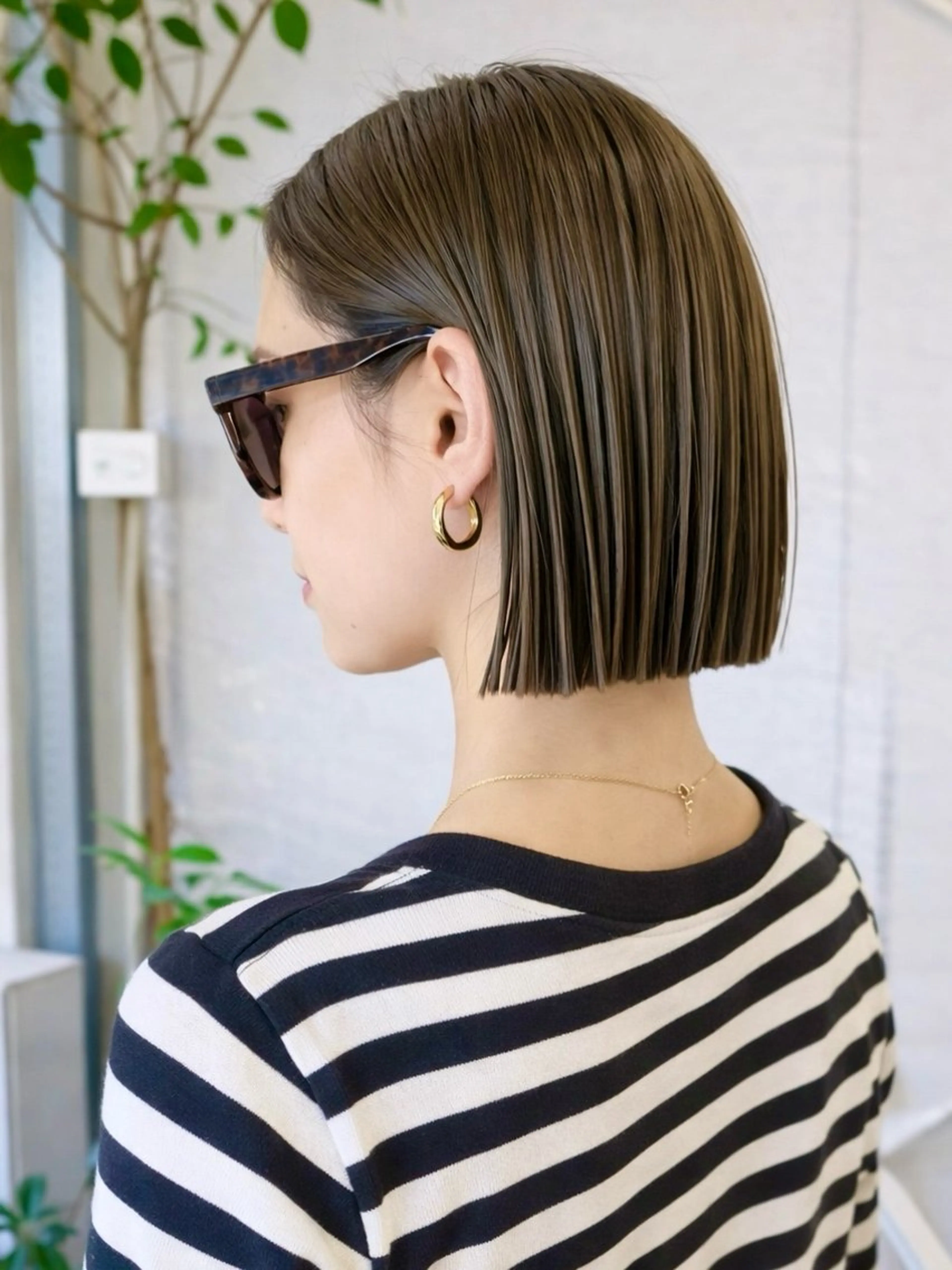 ミディアム カット ヘアカラー トリートメント 角岡 真帆のヘアスタイル