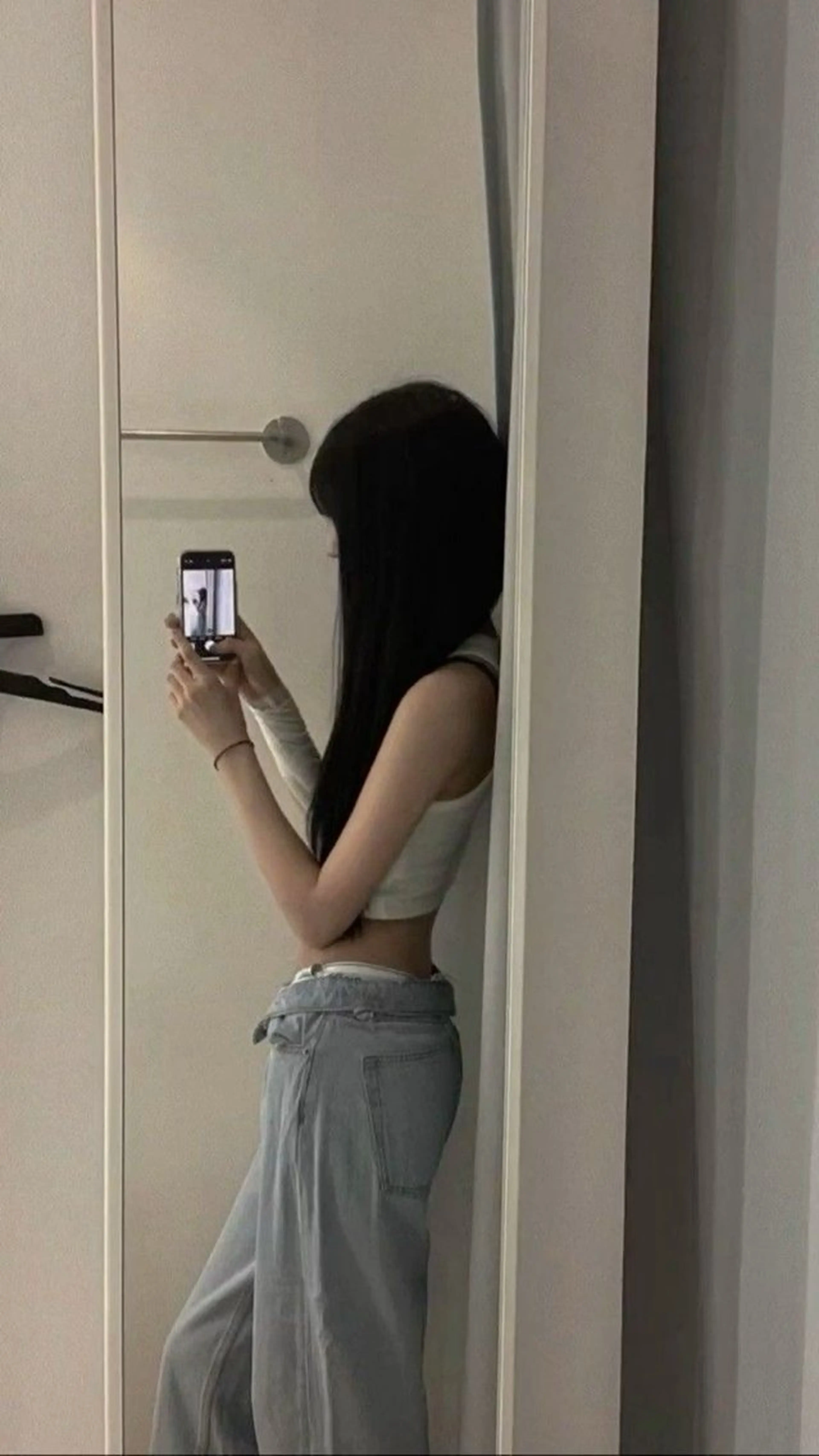 ロング カラー カット ヘアカラー 韓国風暗髪ヘア🤍 🫧MIREIのヘアスタイル