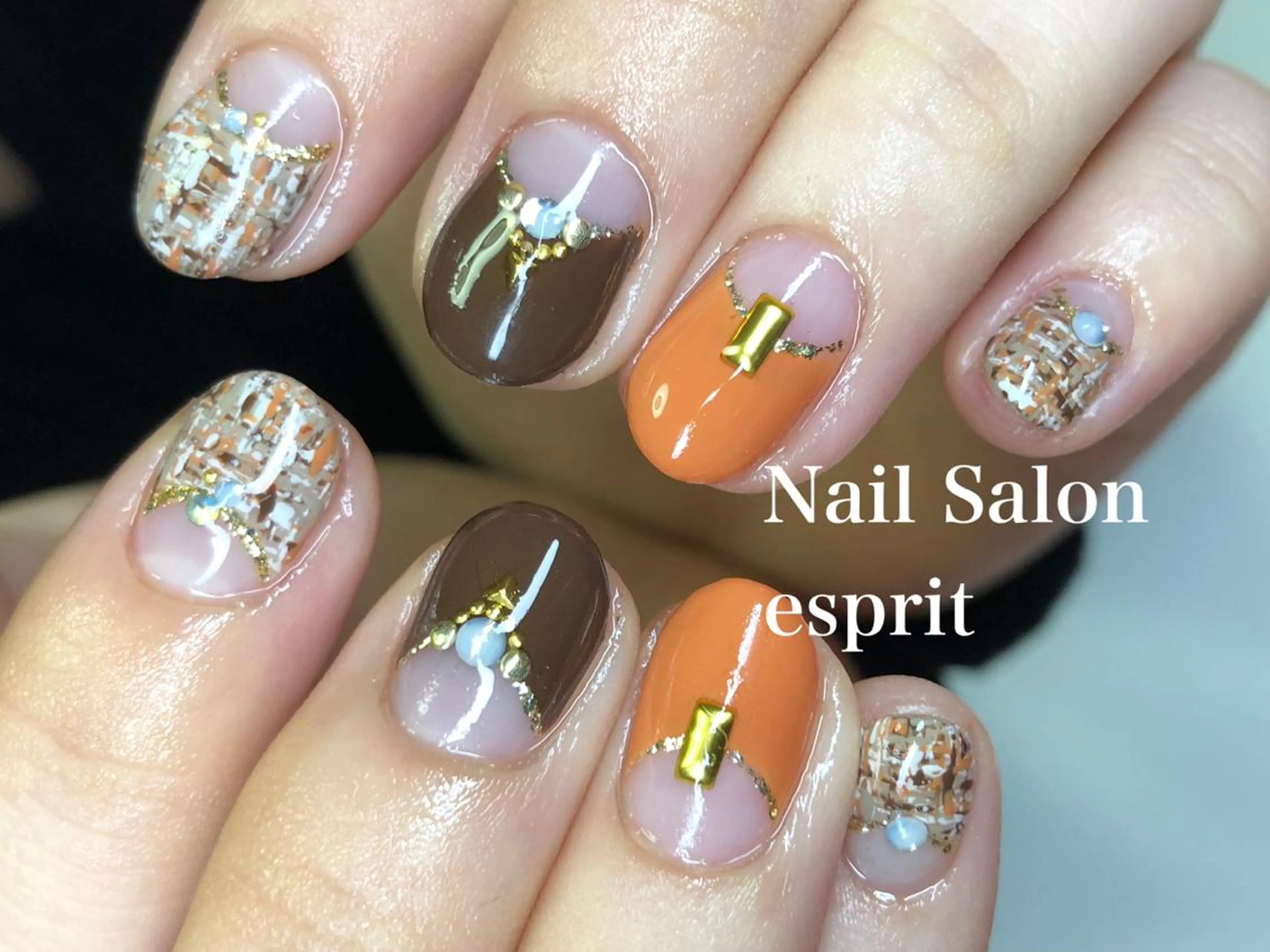 ネイル ジェルネイル ロングネイル 持ち込み ストーンネイル 冬ネイル ハンドネイル Nail Salon espritのネイルデザイン