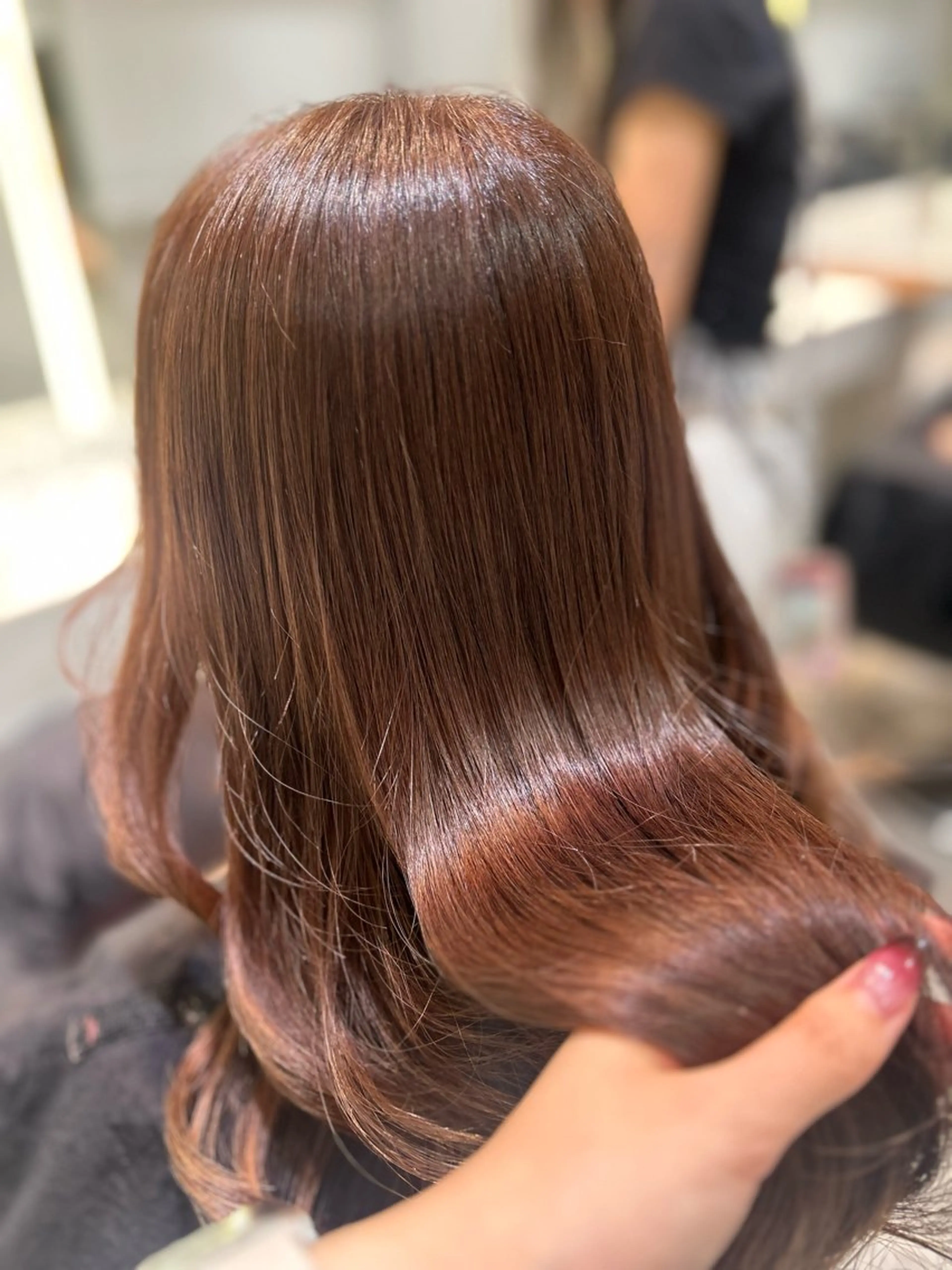 ロング カラー パーマ 酸性ストレート ストレートパーマ 艶カラー🌸アレンジ 🌹Sally🕊️のヘアスタイル
