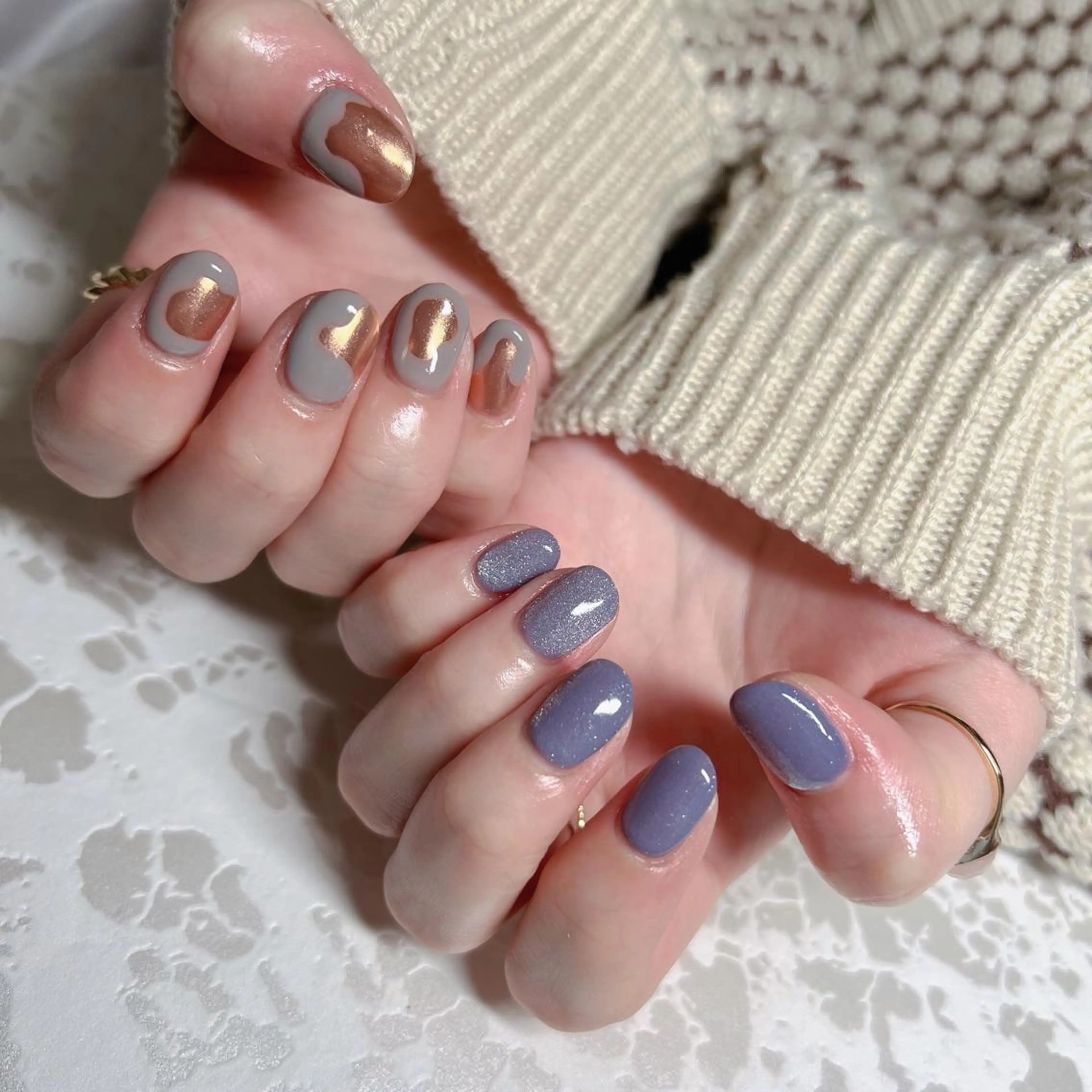 ネイル オーロラネイル フットネイル フレンチネイル ジェルネイル 韓国ネイル ハンドネイル ハンドケア 【ENサロン】 Rei🎀Nailのネイルデザイン
