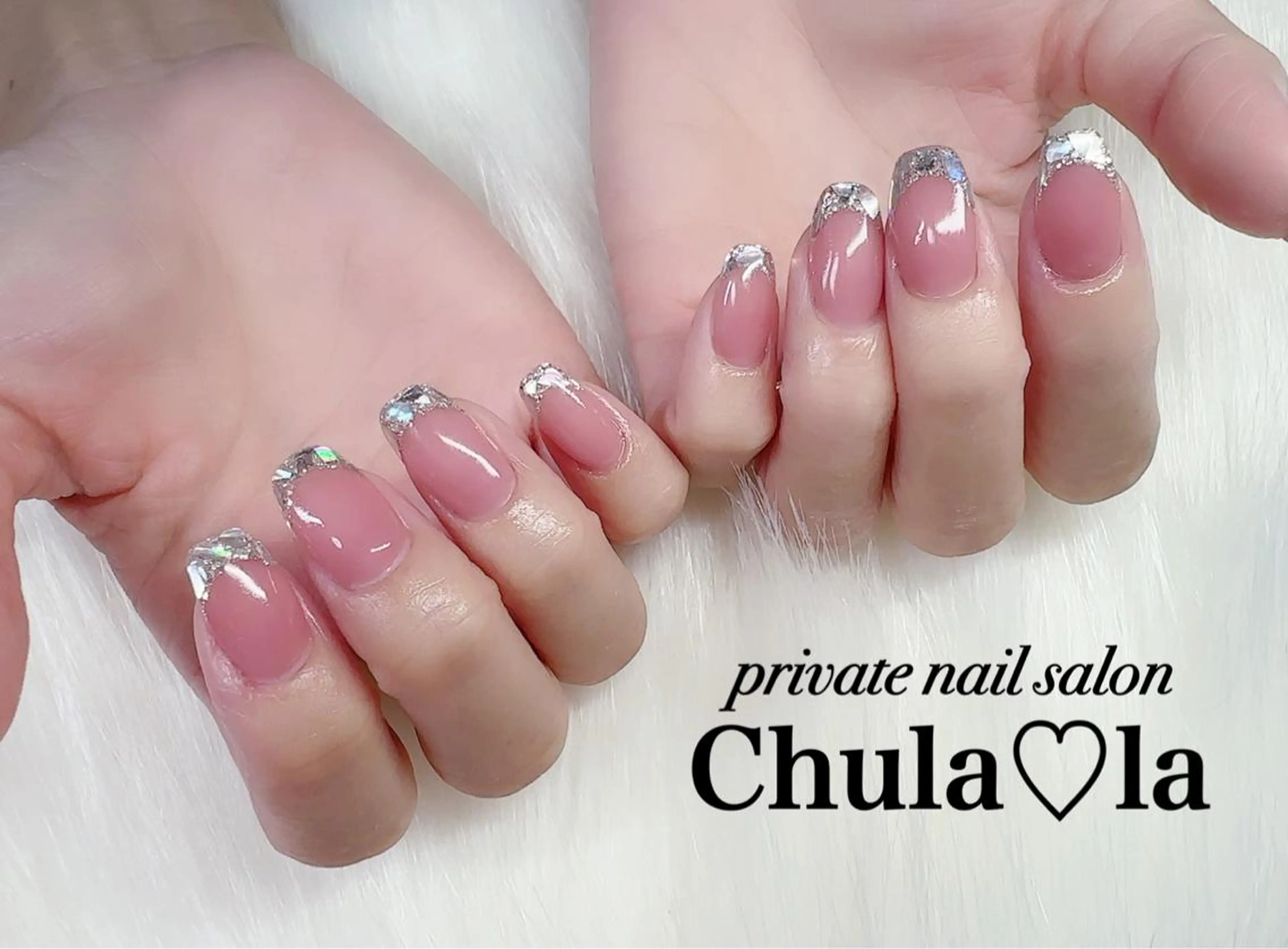 ネイル フレンチネイル ガラスフレンチ ハンドネイル Chula♡la 豊見城市高安のネイルデザイン