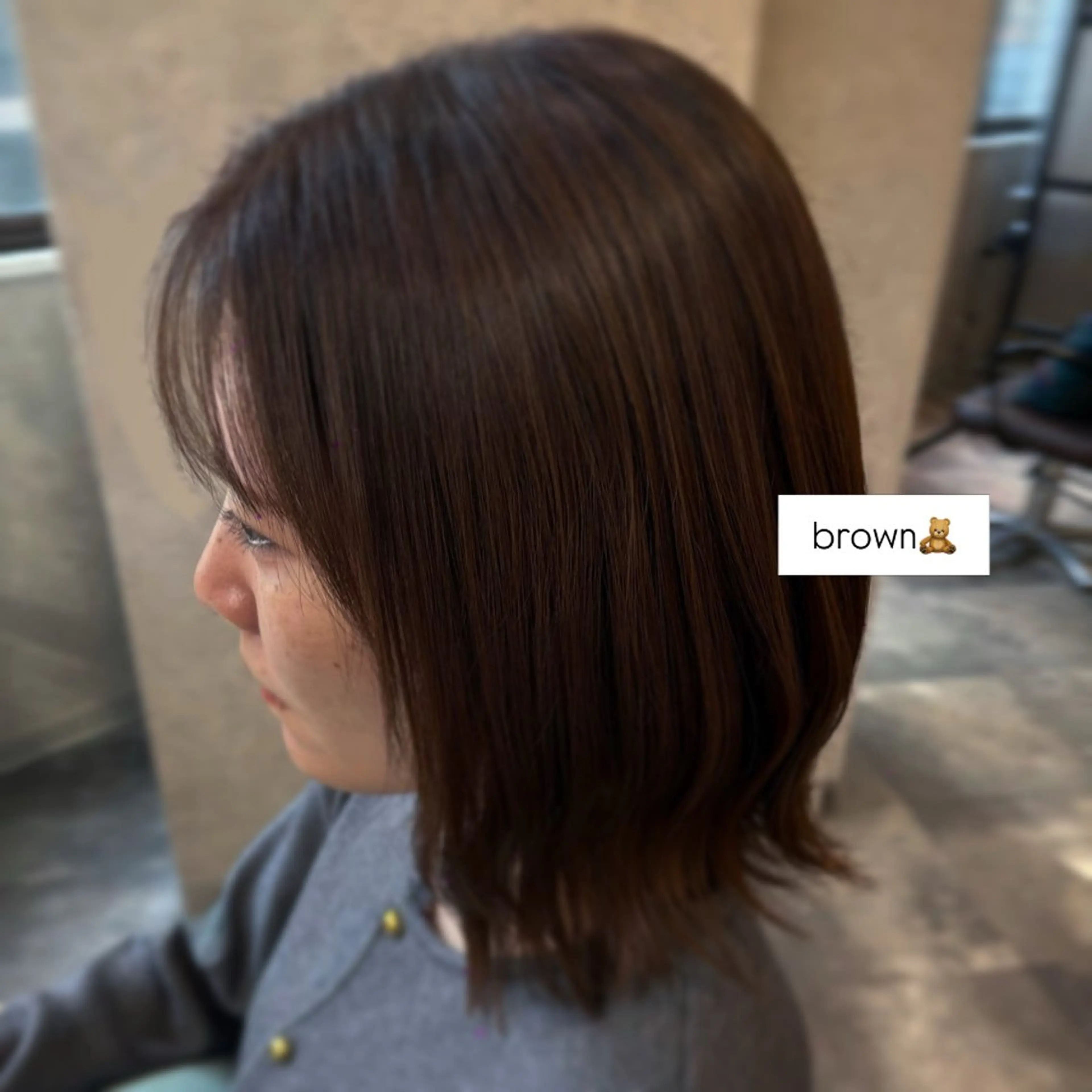 ミディアム カラー カット ヘアカラー 落合 ちりのヘアスタイル