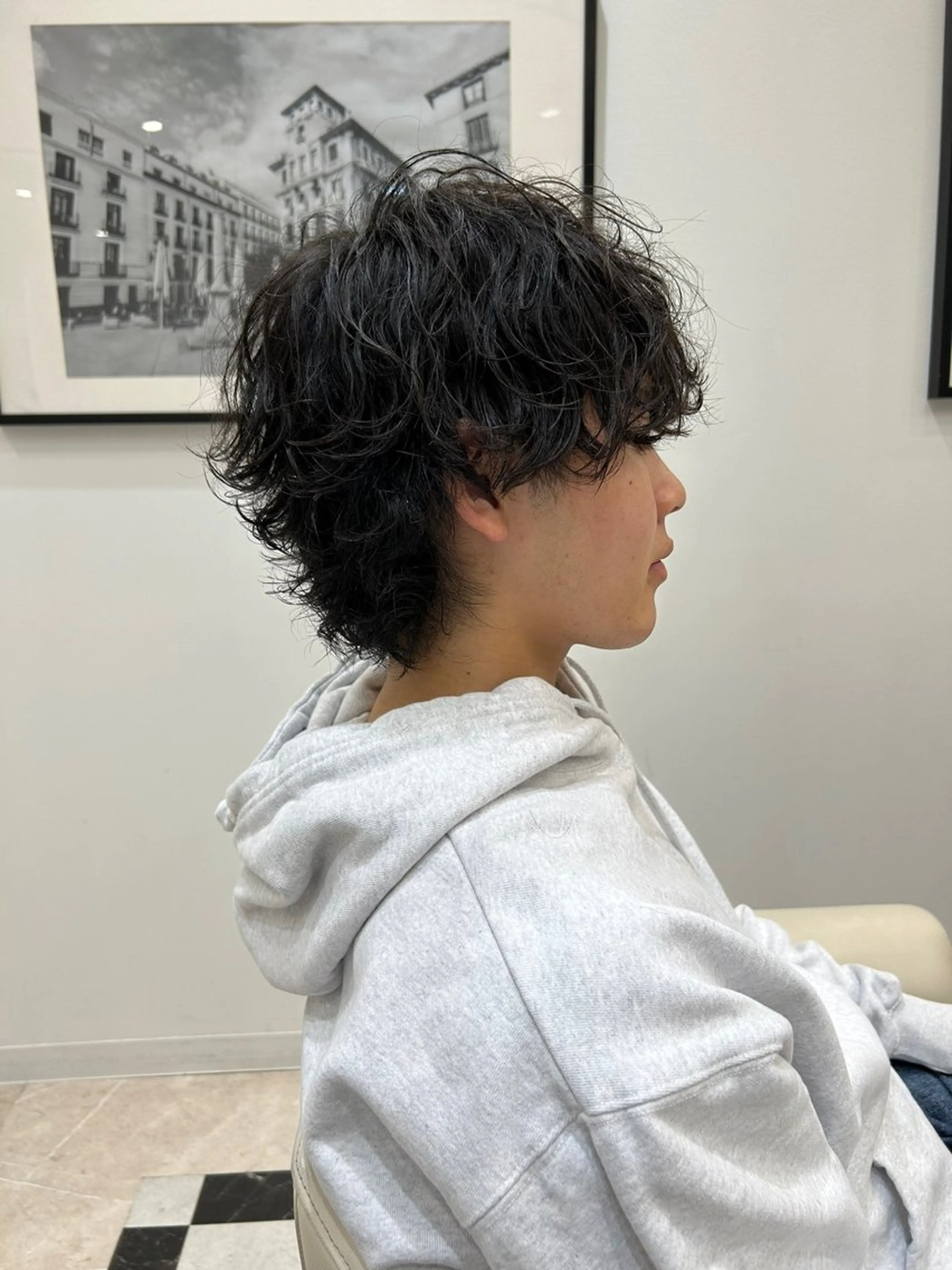 ミディアム パーマ メンズ カット パーマ ヘッドスパ メンズヘア/レイヤー /ボブ山内春輝のヘアスタイル