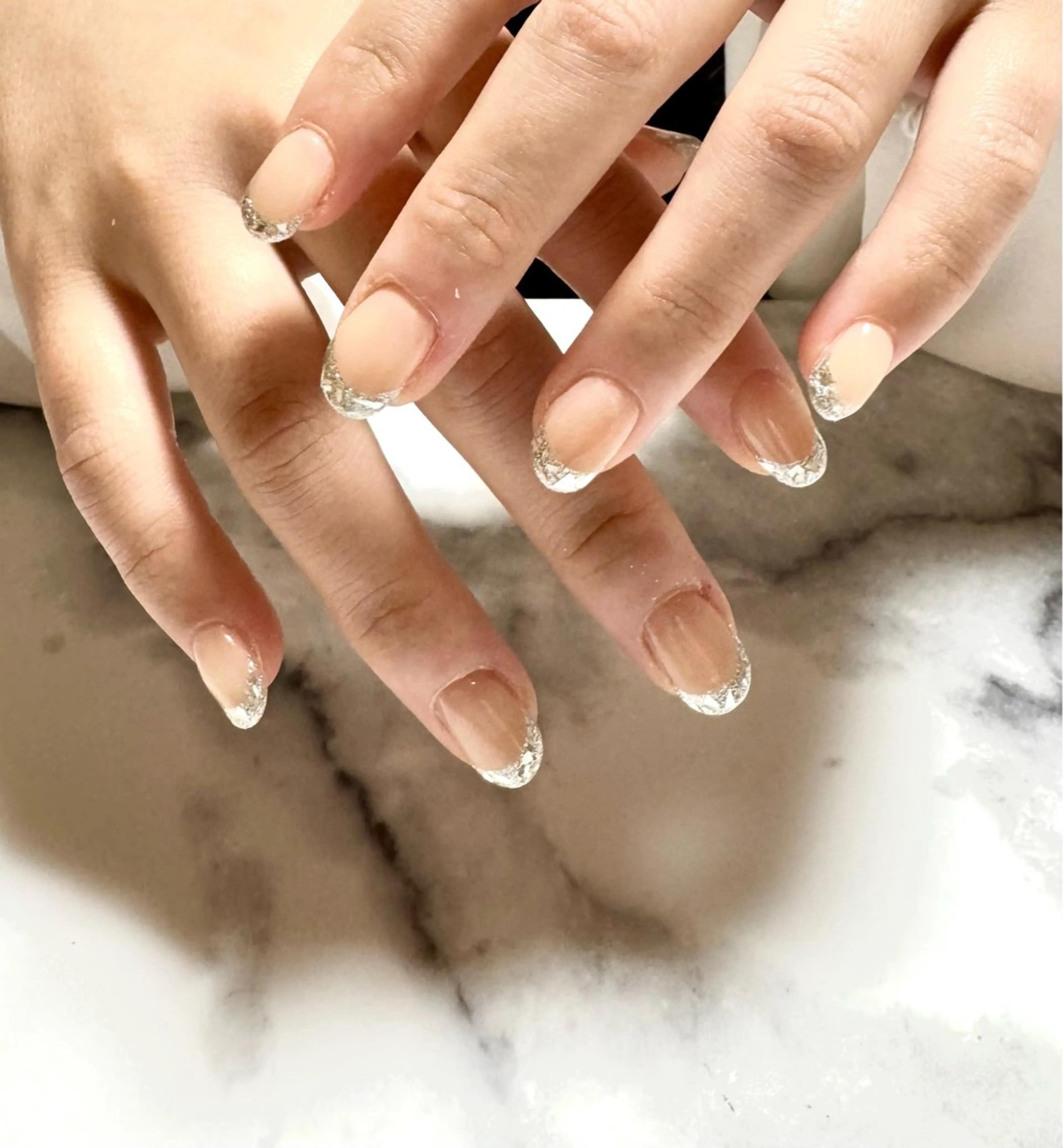 ネイル フレンチネイル ガラスフレンチ kanail所属・徳永 加奈のネイルデザイン