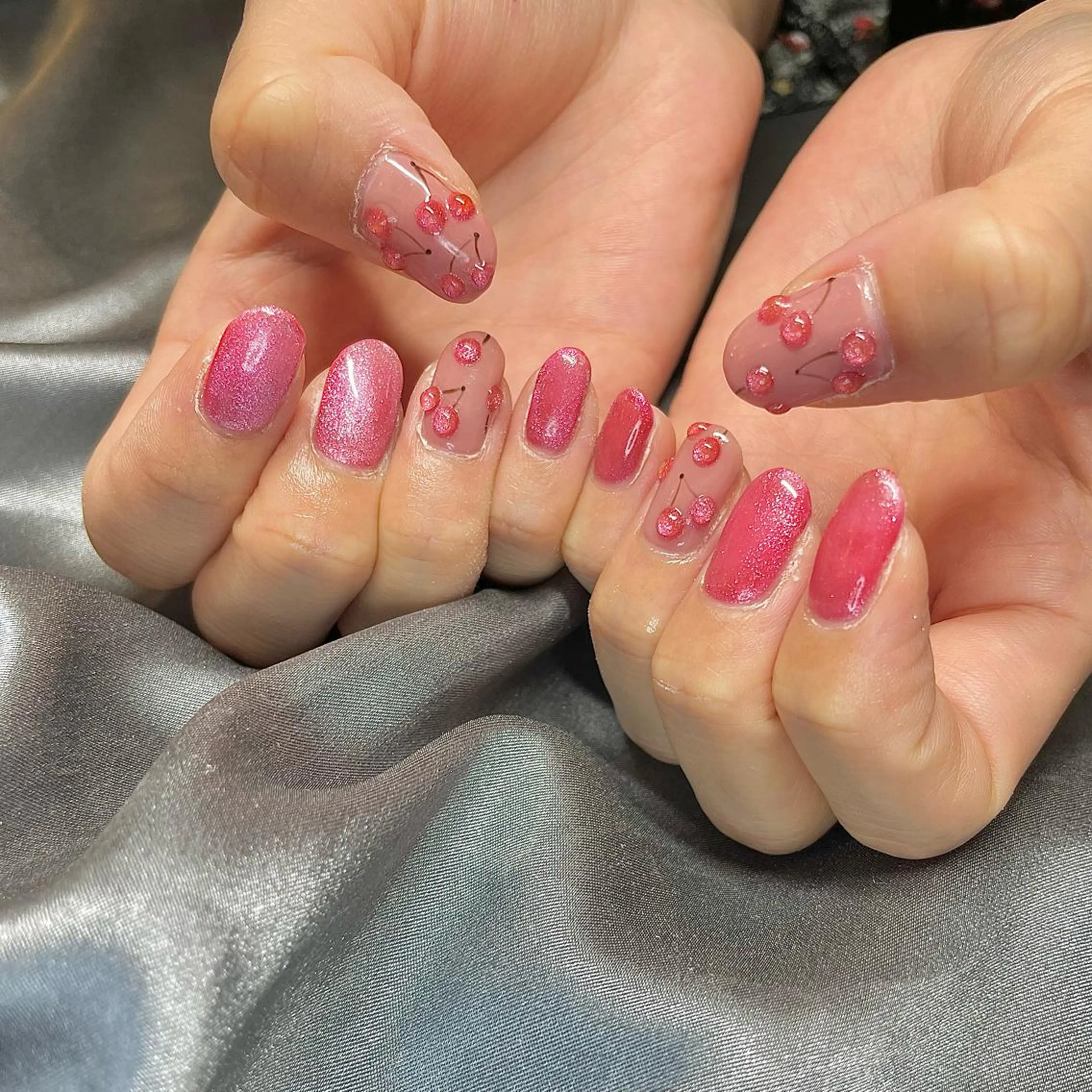 ミディアム カラー パーマ ヘアアレンジ メンズ キッズ ネイル マツエク・マツパ アイブロウ マグネットネイル nail&eye Aoのマツエク・マツパデザイン