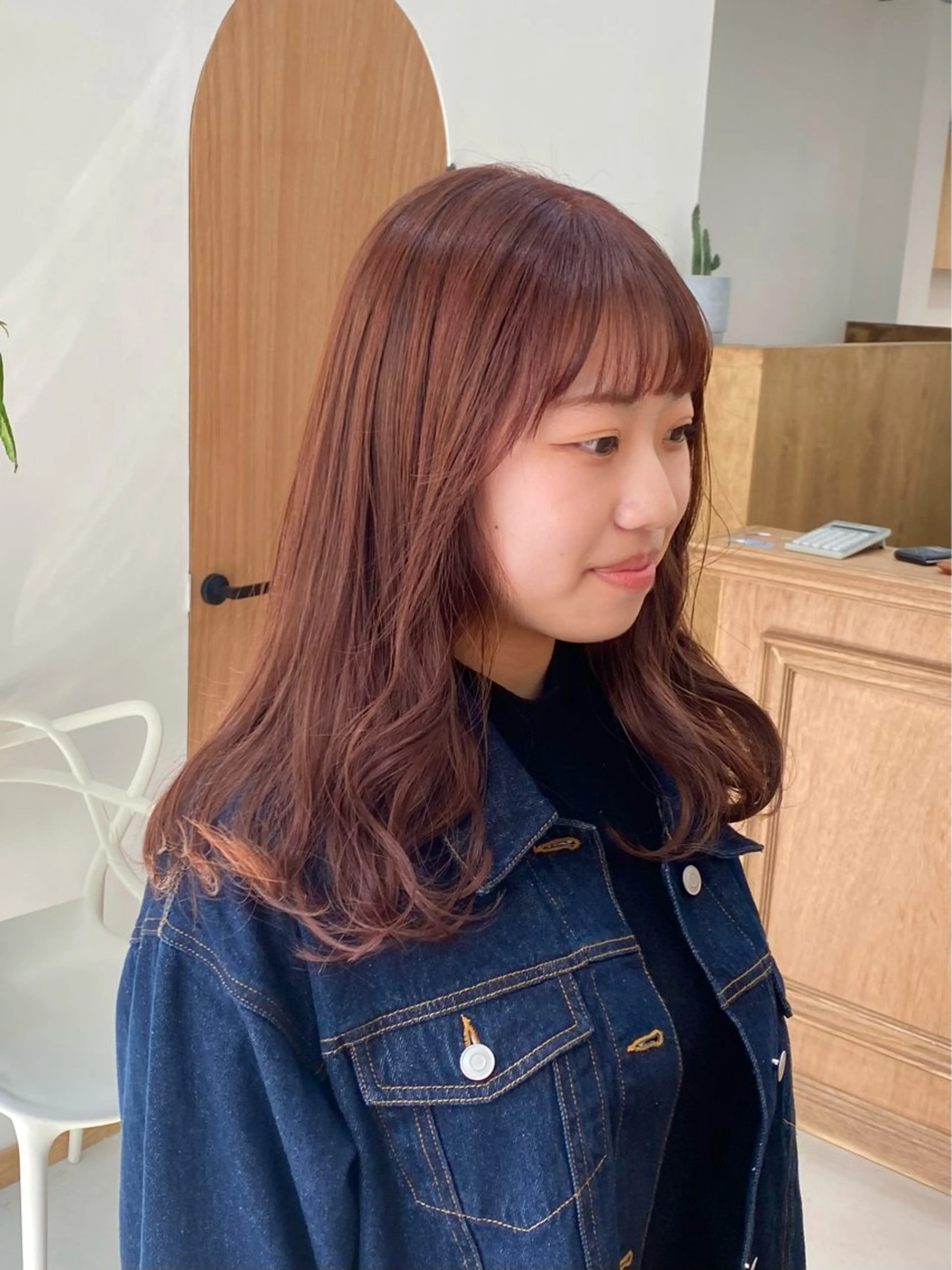 ミディアム カラー ヘアアレンジ ピンクカラー カット ヘアカラー トリートメント ハル🌸柔色/ ブリーチなし/艶髪のヘアスタイル