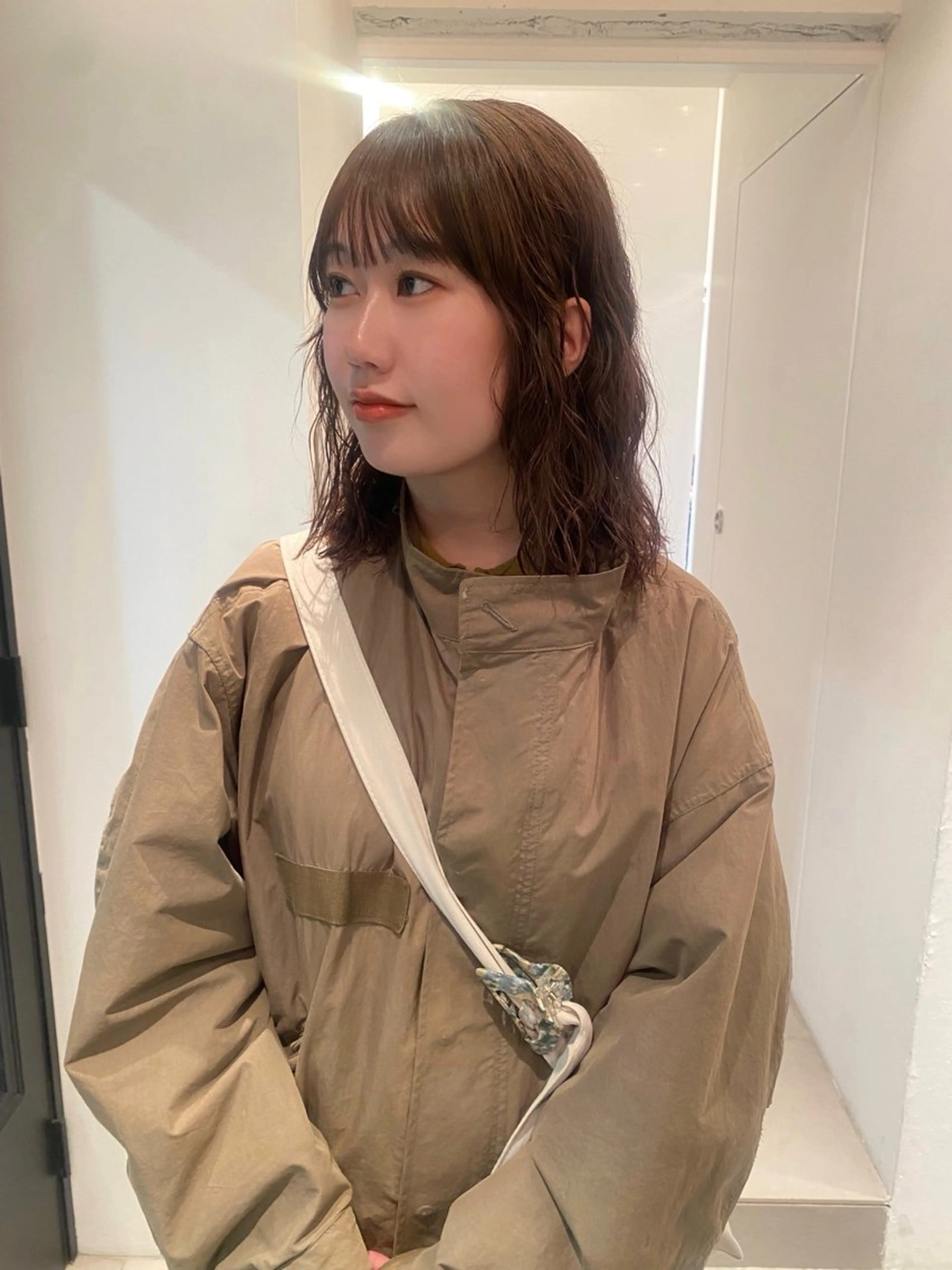 ミディアム パーマ カット パーマ riria/ボブ /ブラウンカラー🎀のヘアスタイル