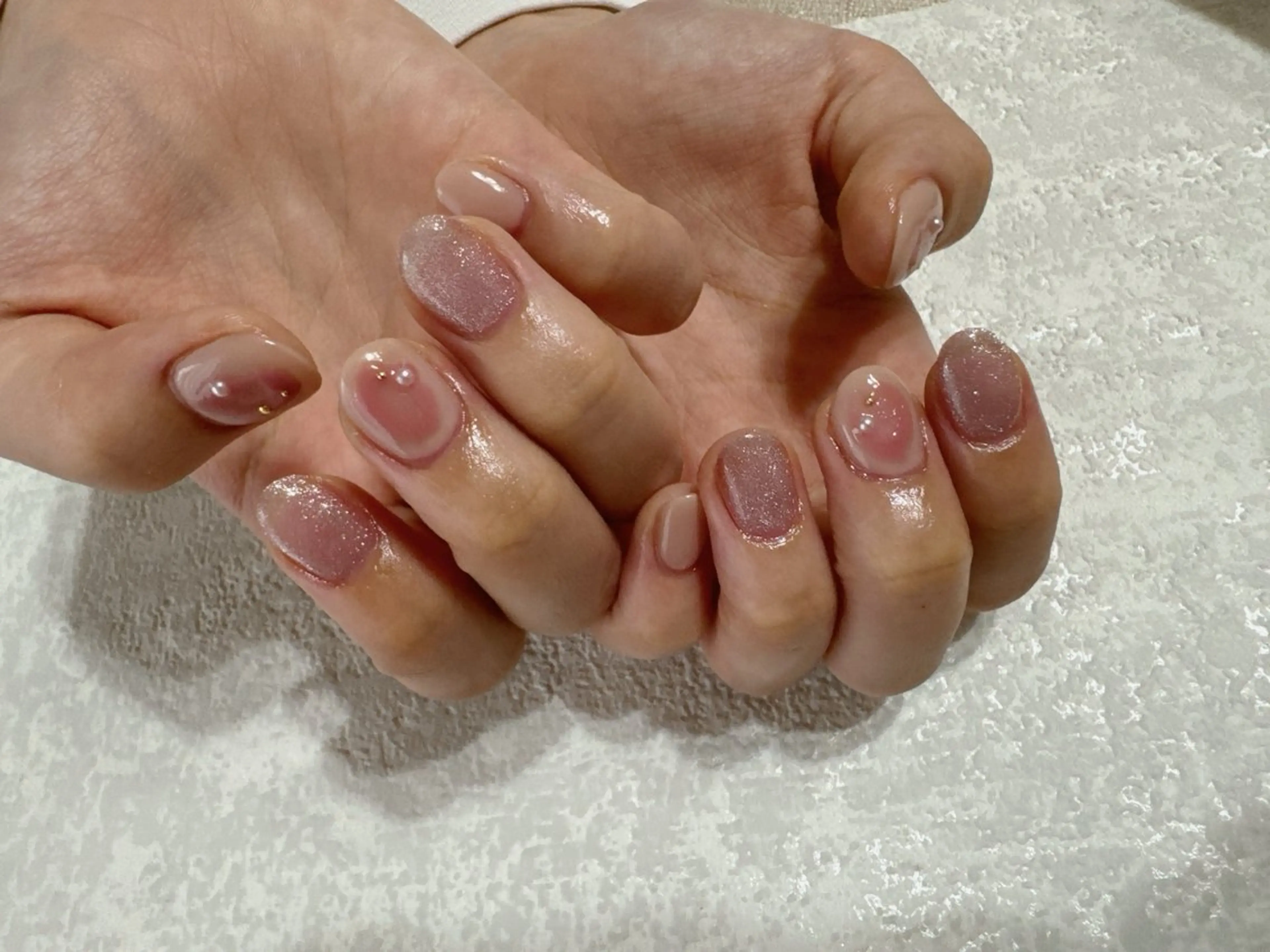 ネイル ジェルネイル メンズネイル ニュアンスネイル パラジェル ピンク ハンドネイル kikinail 溝の口のネイルデザイン