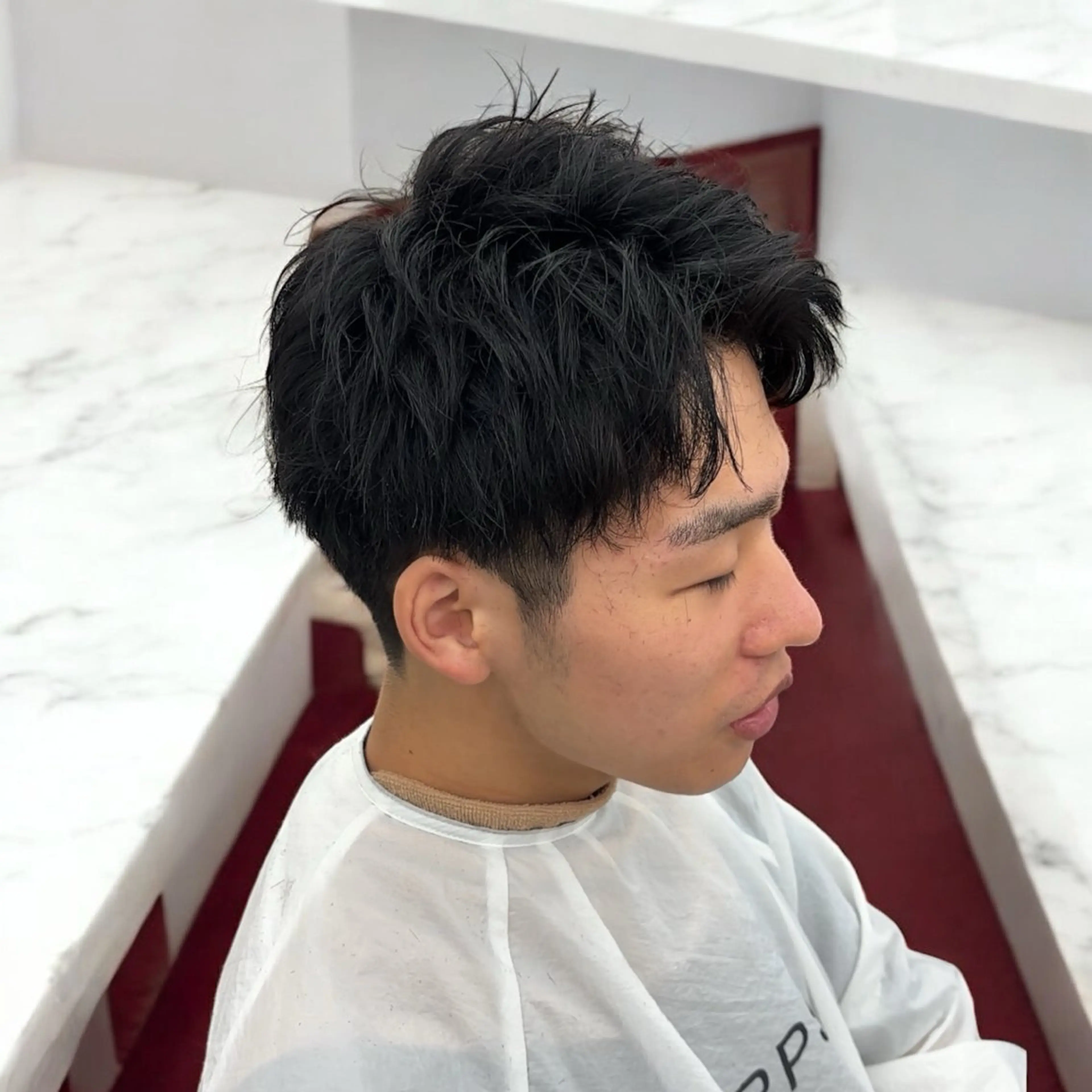 メンズ アップバング 刈り上げ カット 縮毛矯正/メンズ パーマ/岩名新大のヘアスタイル