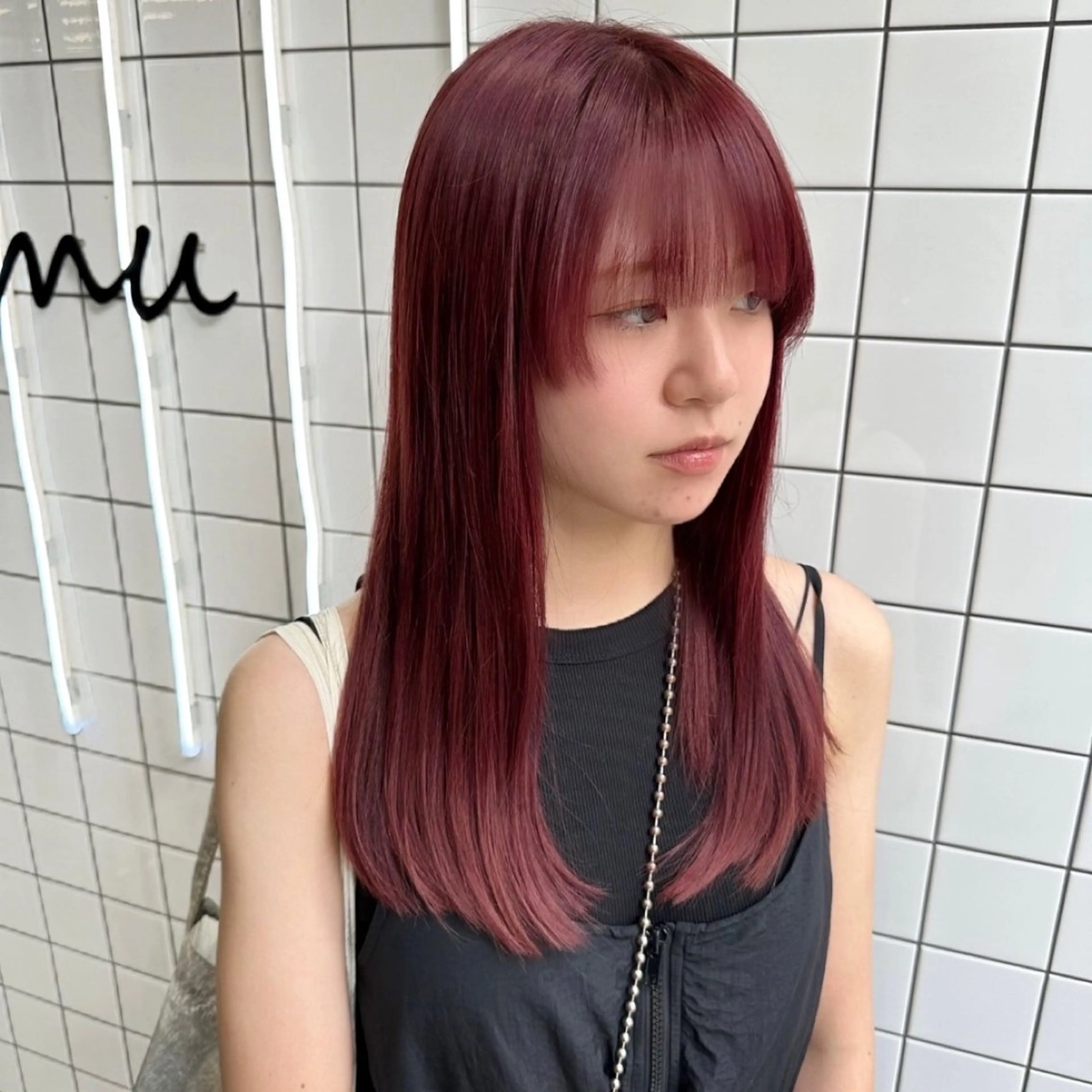 セミロング カラー パーマ ヘアアレンジ メンズ mona/ ストレートスタイル✨のヘアスタイル