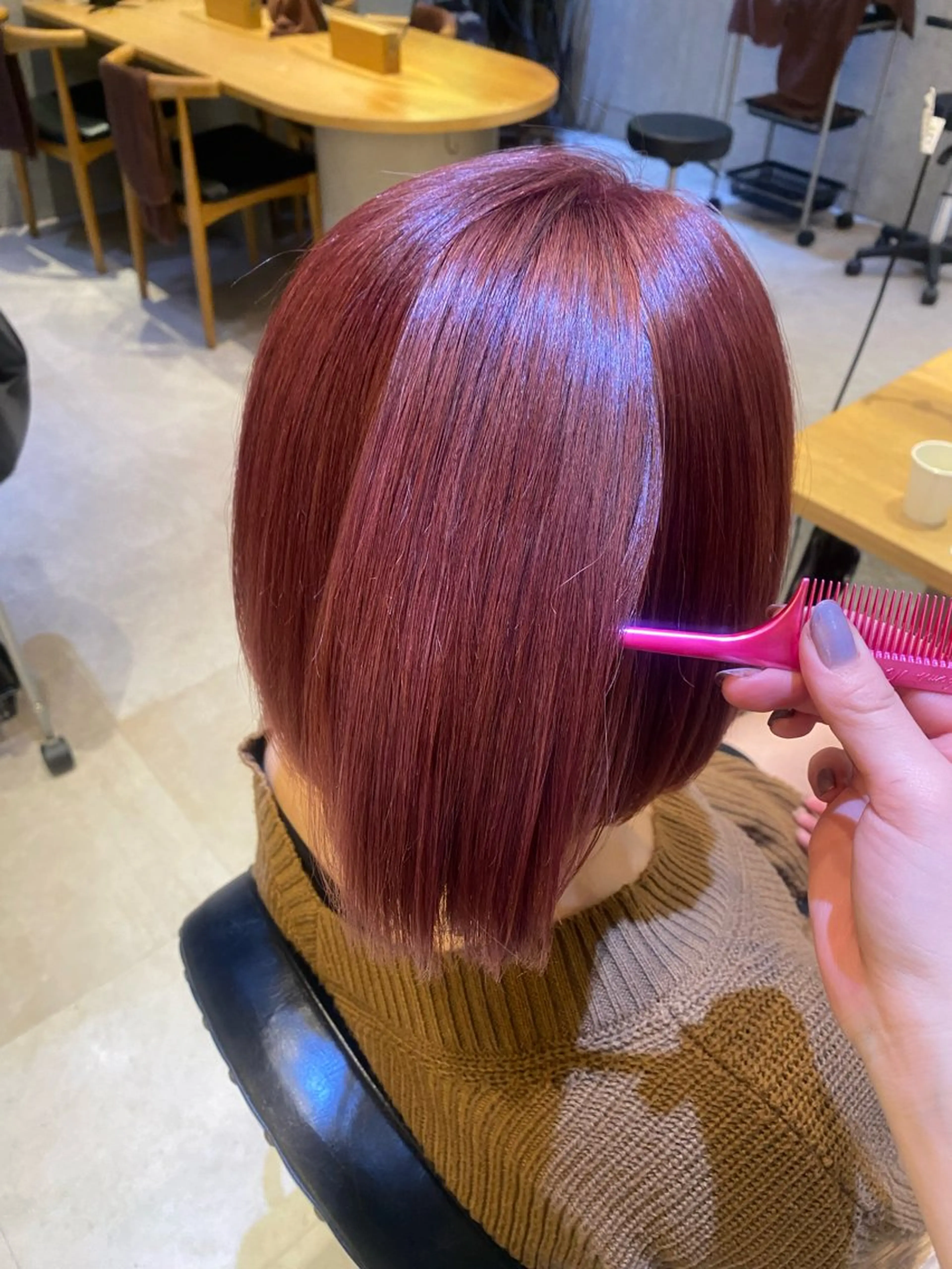 ショート カラー 髪質改善＆トリートメント over hair所沢店所属・韓国風/レイヤー/ 𝑵𝒂𝒏𝒂🩶のヘアスタイル