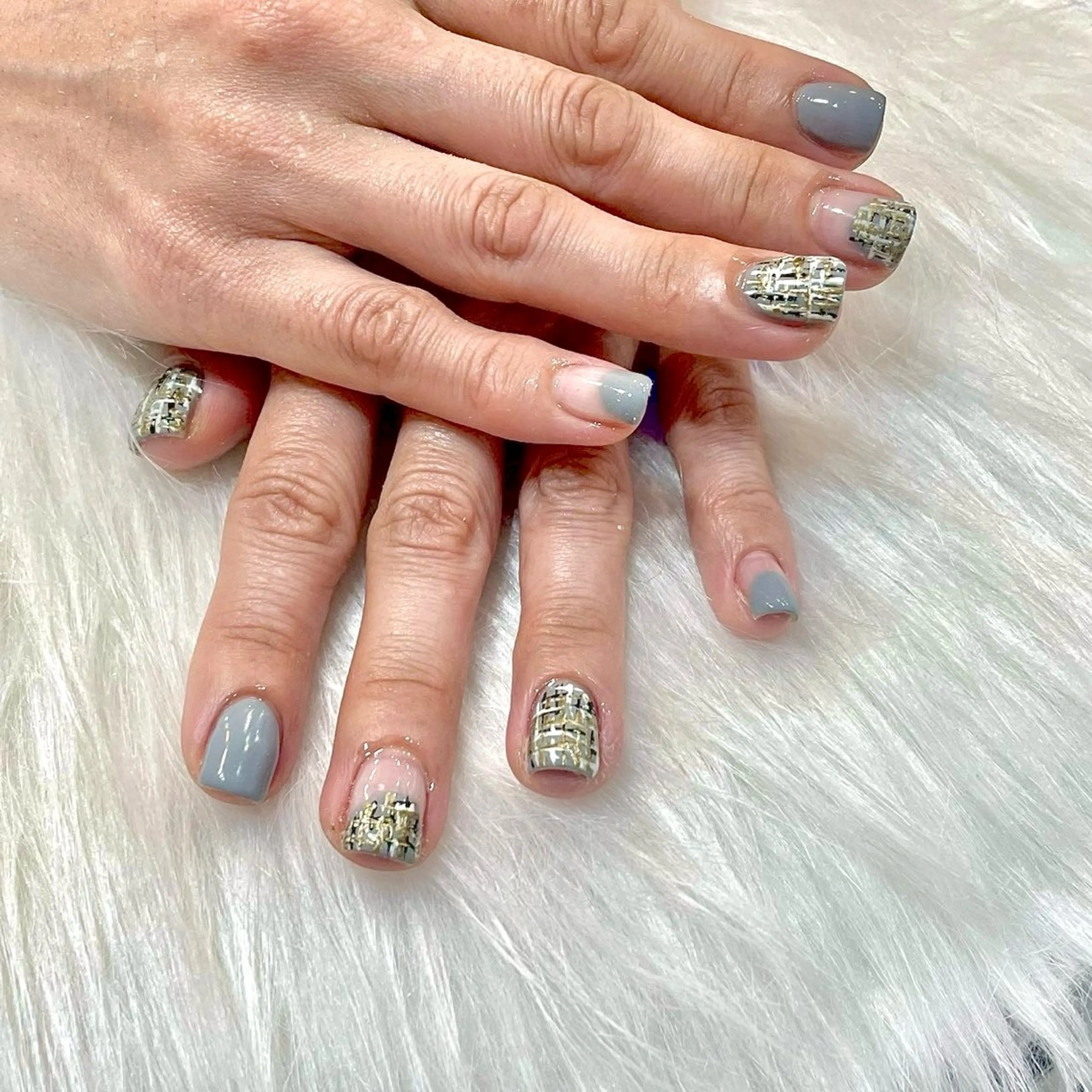 ネイル ツイードネイル ハンドネイル はあとねいる 五反田店のネイルデザイン