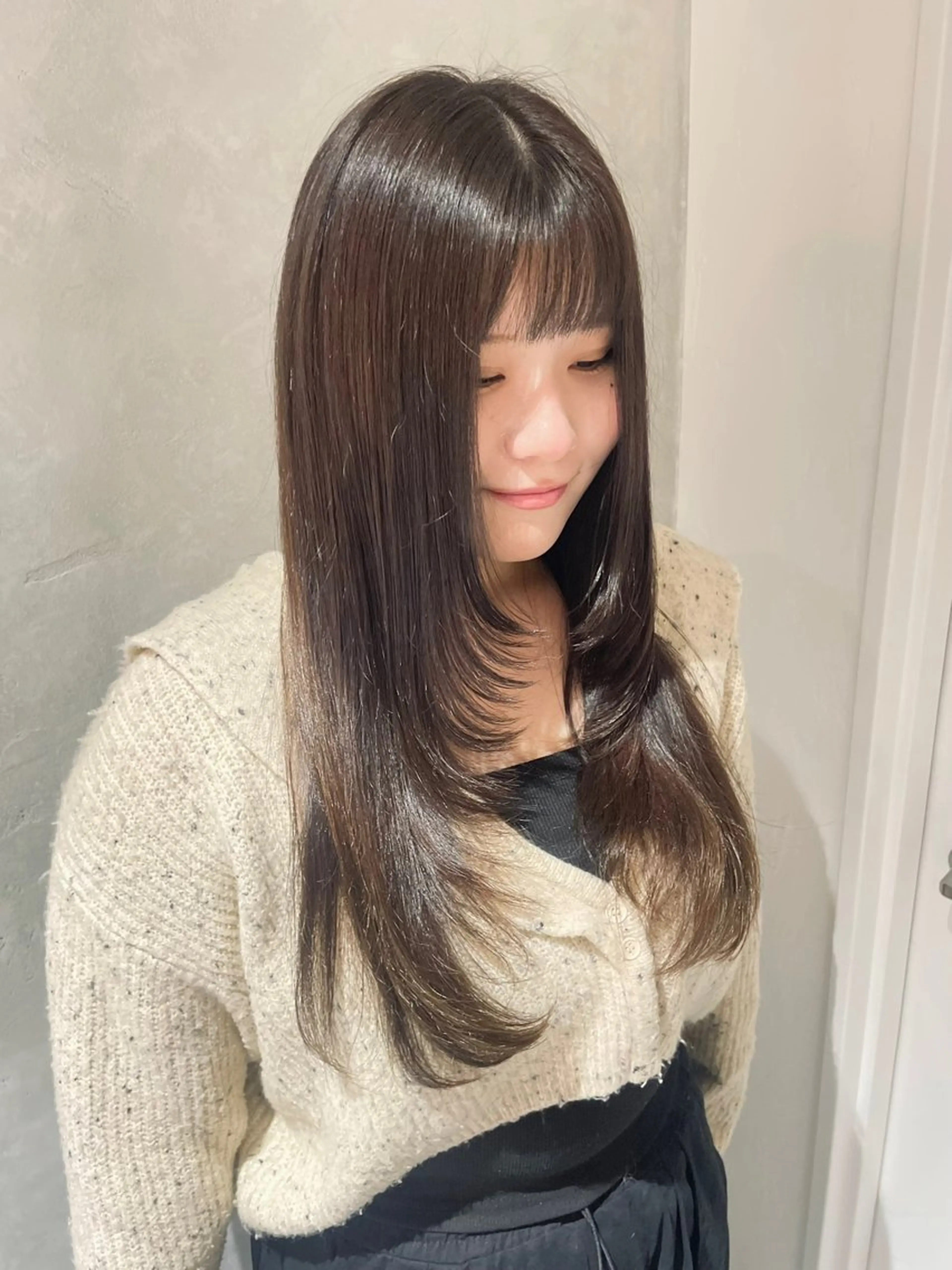 ロング カラー カット ヘアカラー トリートメント 加藤 未夢のヘアスタイル