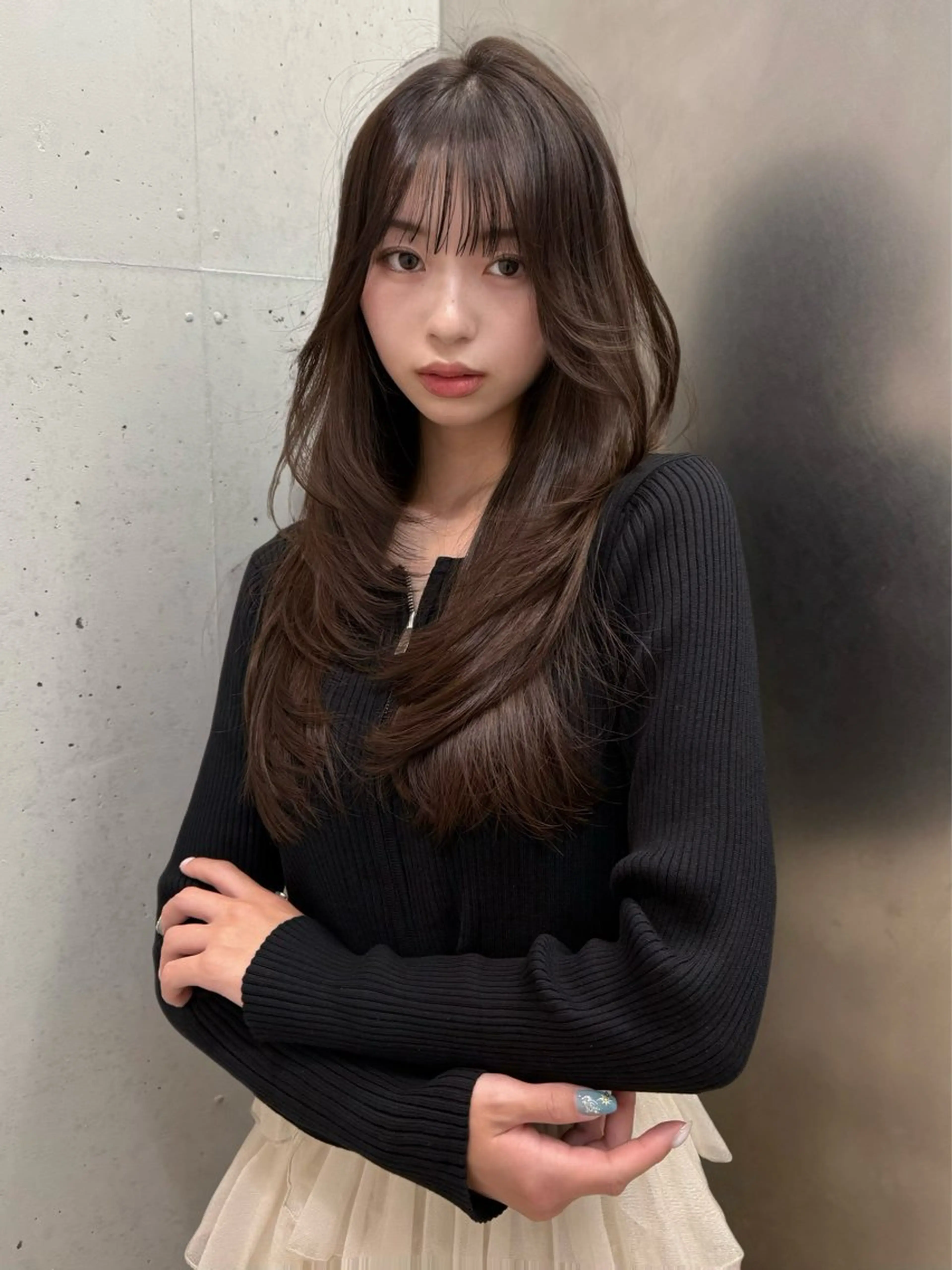 ロング カット ヘアカラー トリートメント 韓国ヘア/ワンホン ちひろのヘアスタイル