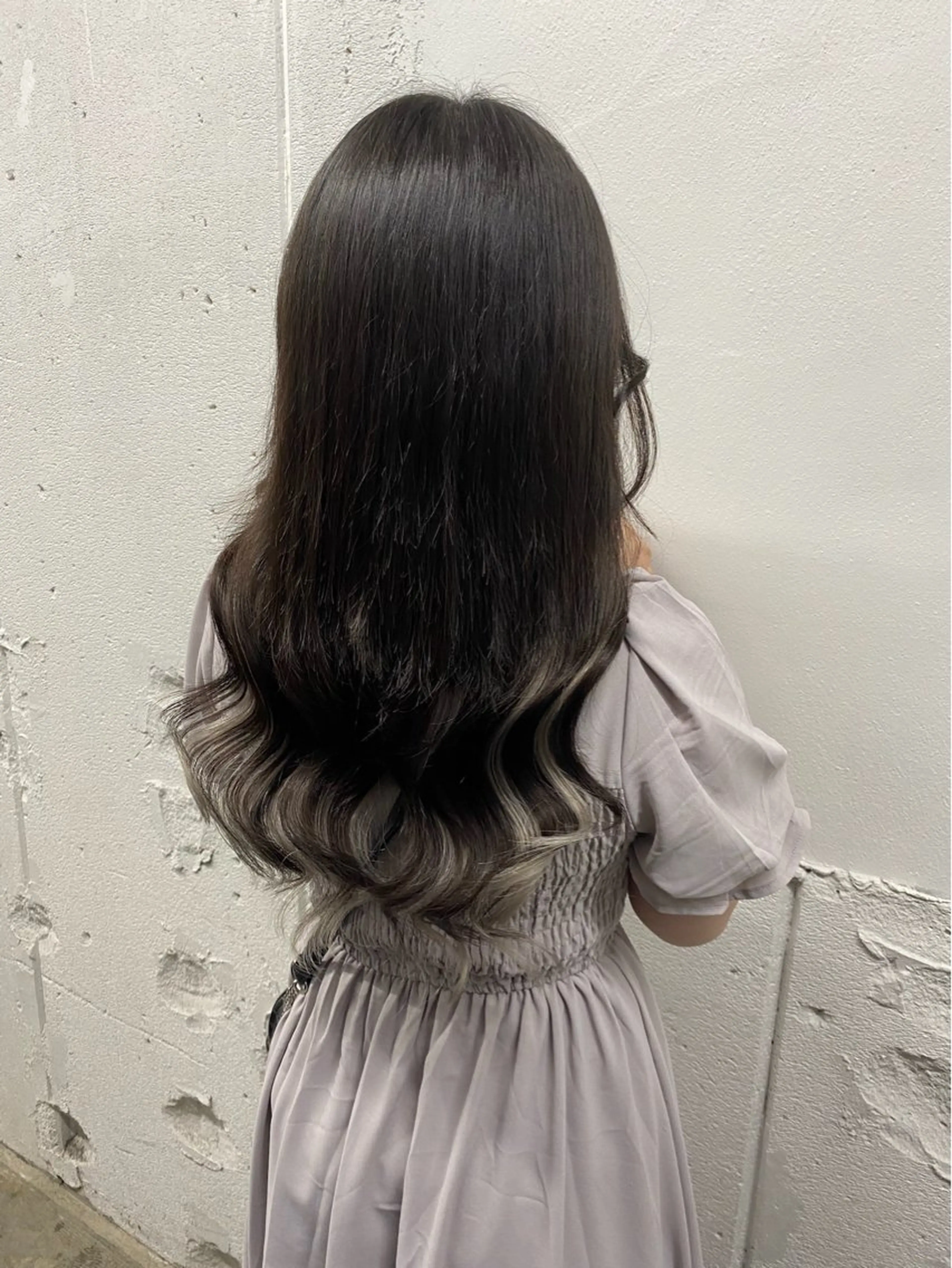 ミディアム カラー シールエクステ 黒髪 ブルーカラー ブルーブラック ダブルカラー シールエクステの女神 🍑Momo🍑のヘアスタイル