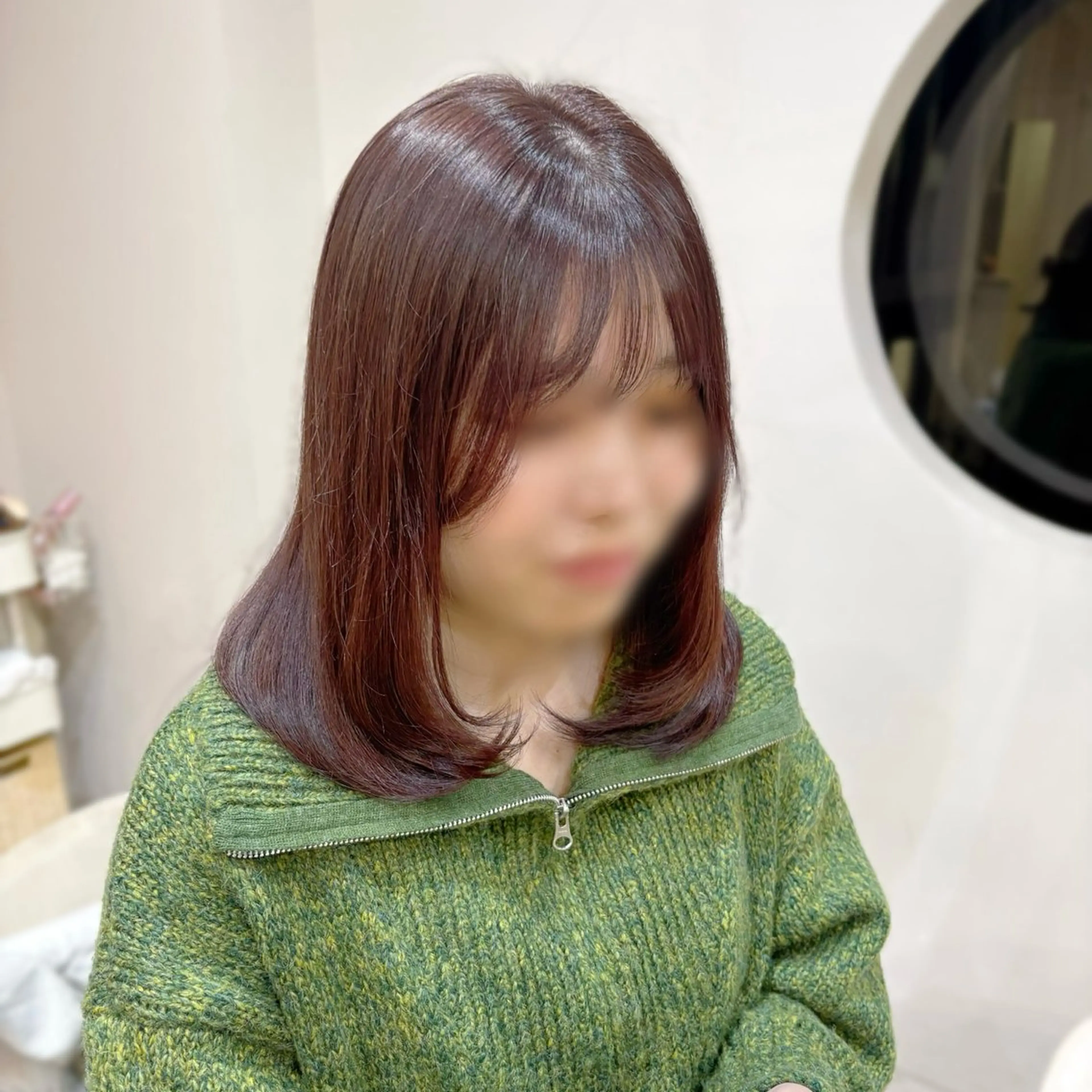 ミディアム カラー miku🧸 カットモデル/韓国風のヘアスタイル