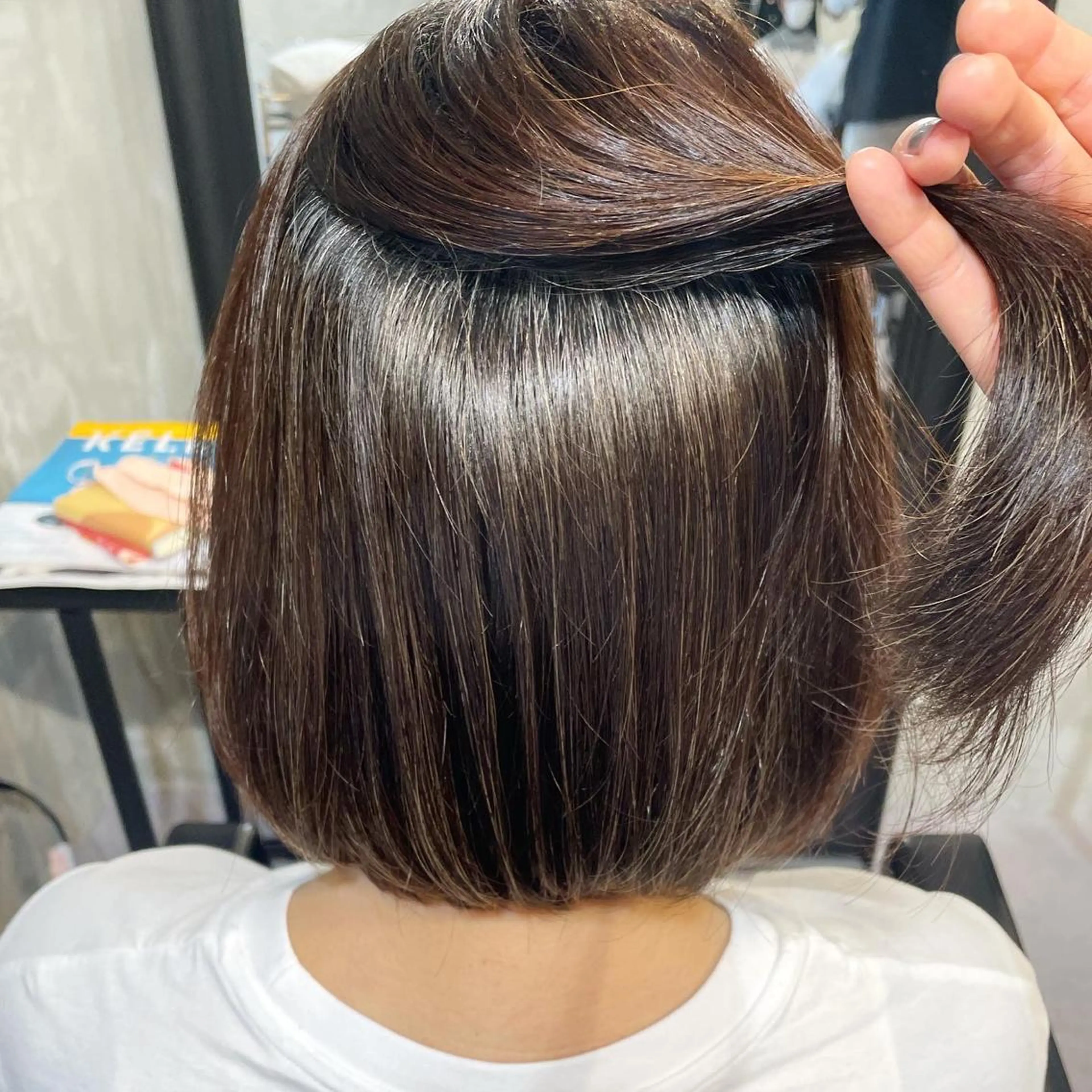 ミディアム 酸性ストレート 縮毛矯正 ヤマモト マイのヘアスタイル