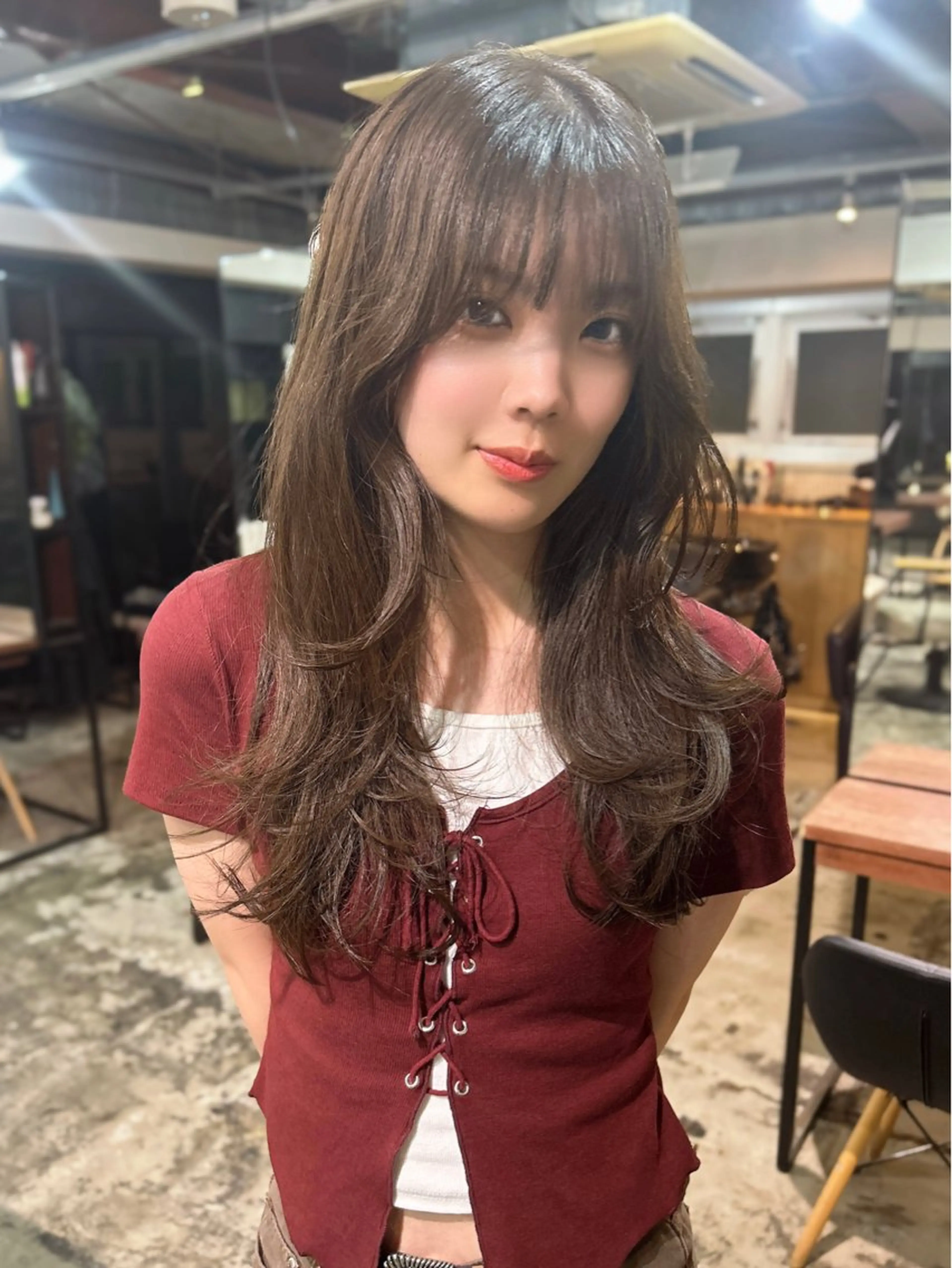 ロング カラー カット ヘアカラー トリートメント 透明感/ハイトーン カラー/SHISEIのヘアスタイル