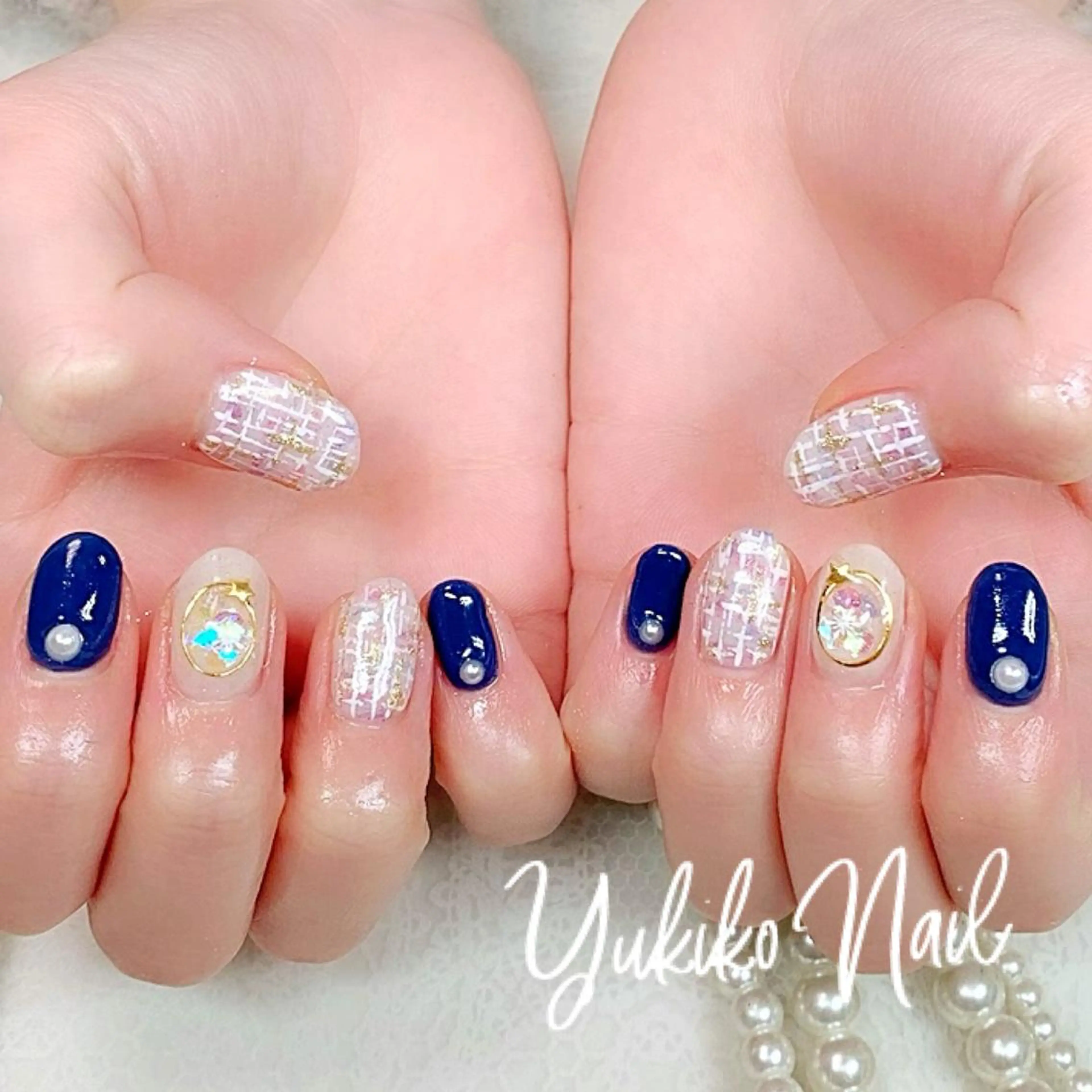 ネイル ツイードネイル ハンドネイル ユキコ ネイルのネイルデザイン