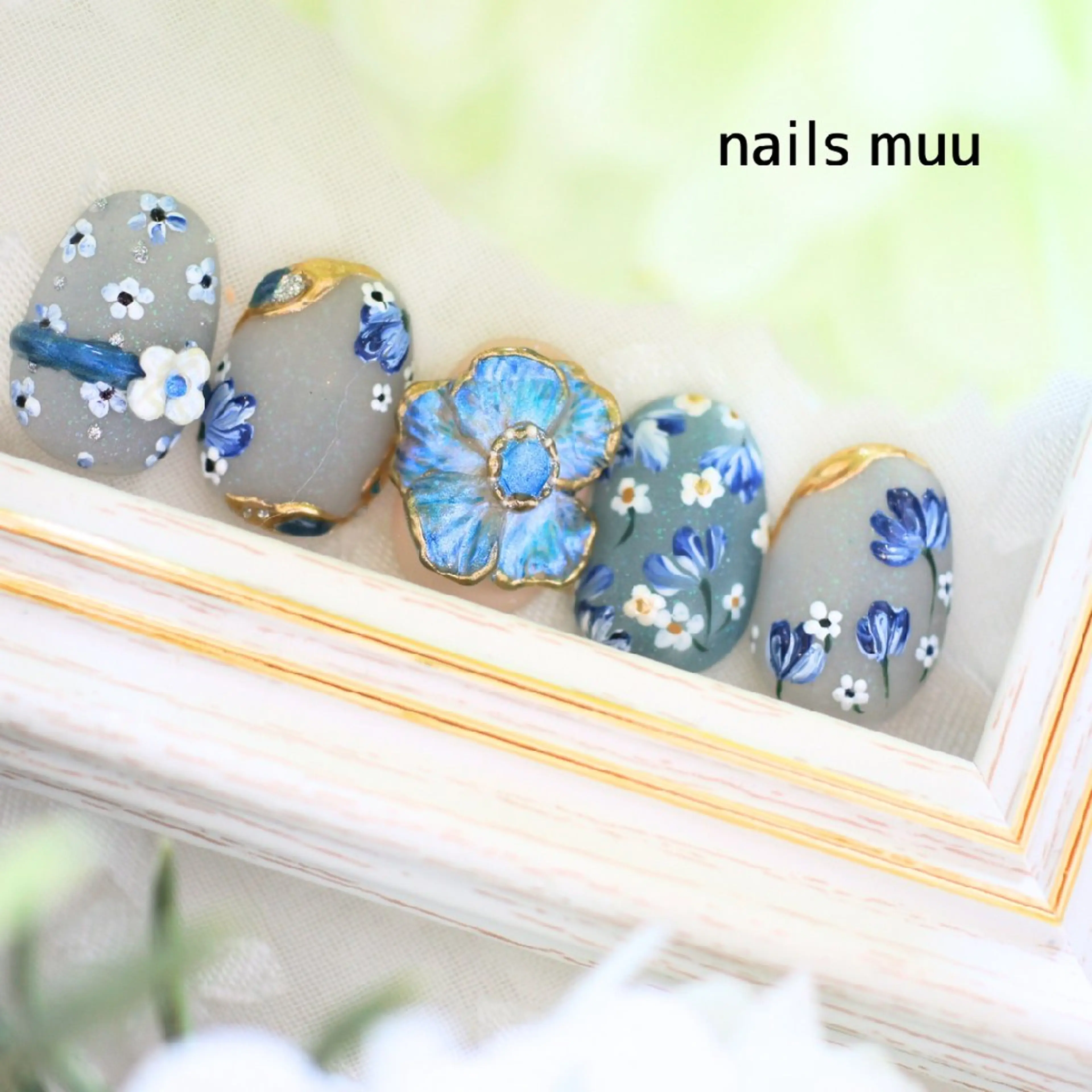 ネイル アートネイル フラワーネイル ブライダルネイル nails muu まゆのネイルデザイン