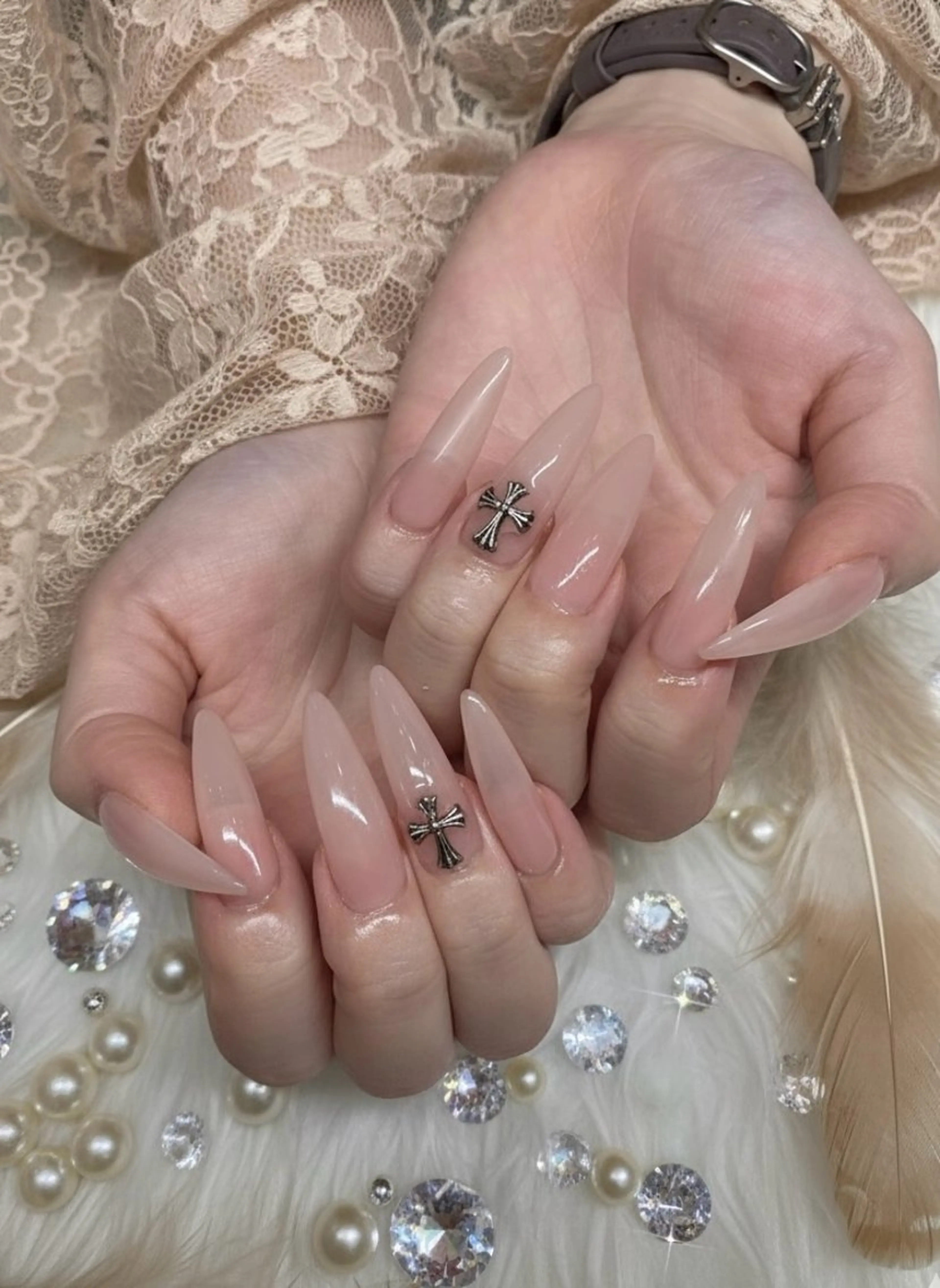 ネイル 長さ出し 韓国ネイル ロングネイル メンズネイル ワンカラーネイル ハンドネイル TUNEHA堂 矢場町栄5丁目のネイルデザイン