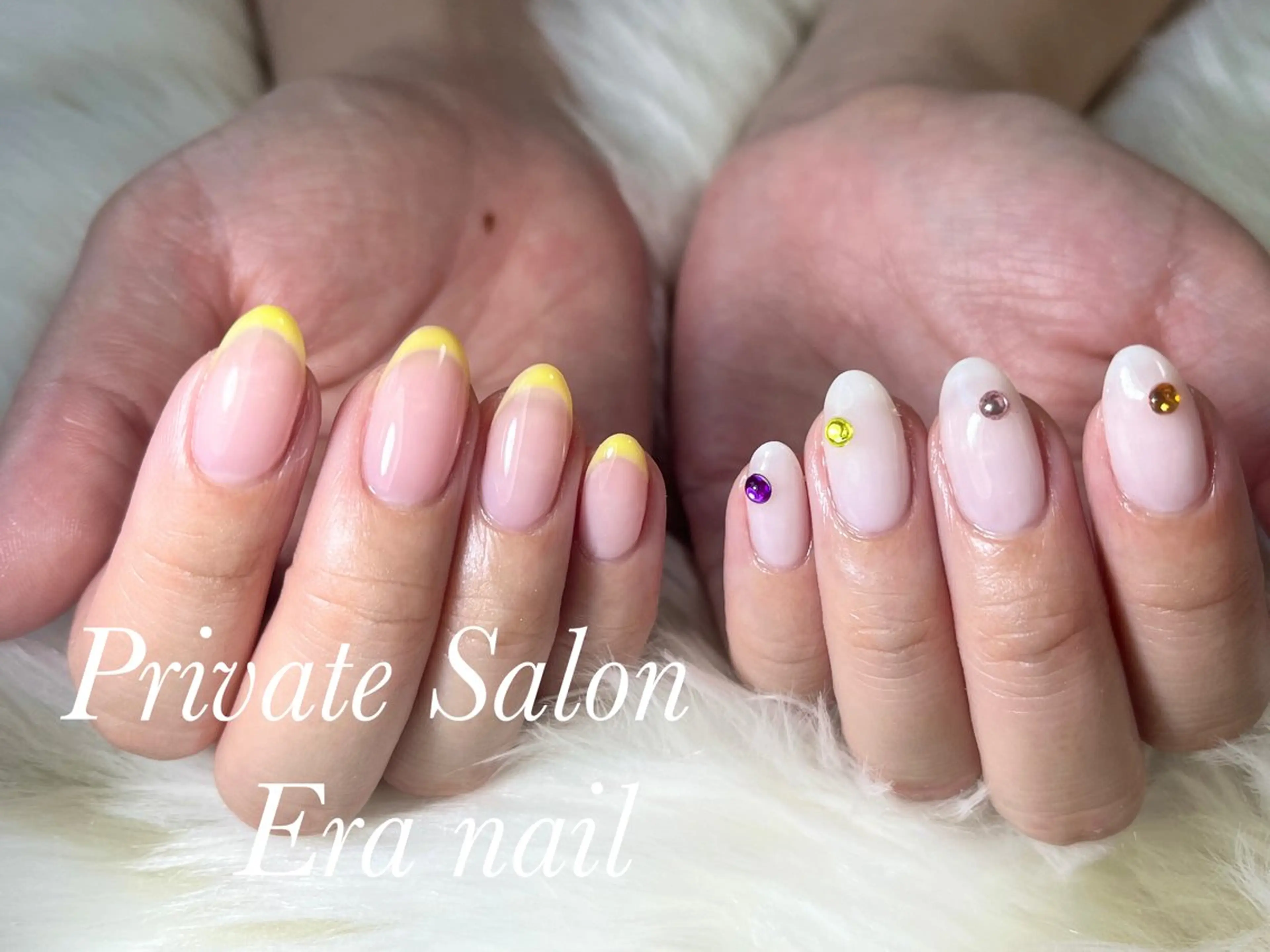 ネイル フレンチネイル ストーンネイル Era nailのネイルデザイン