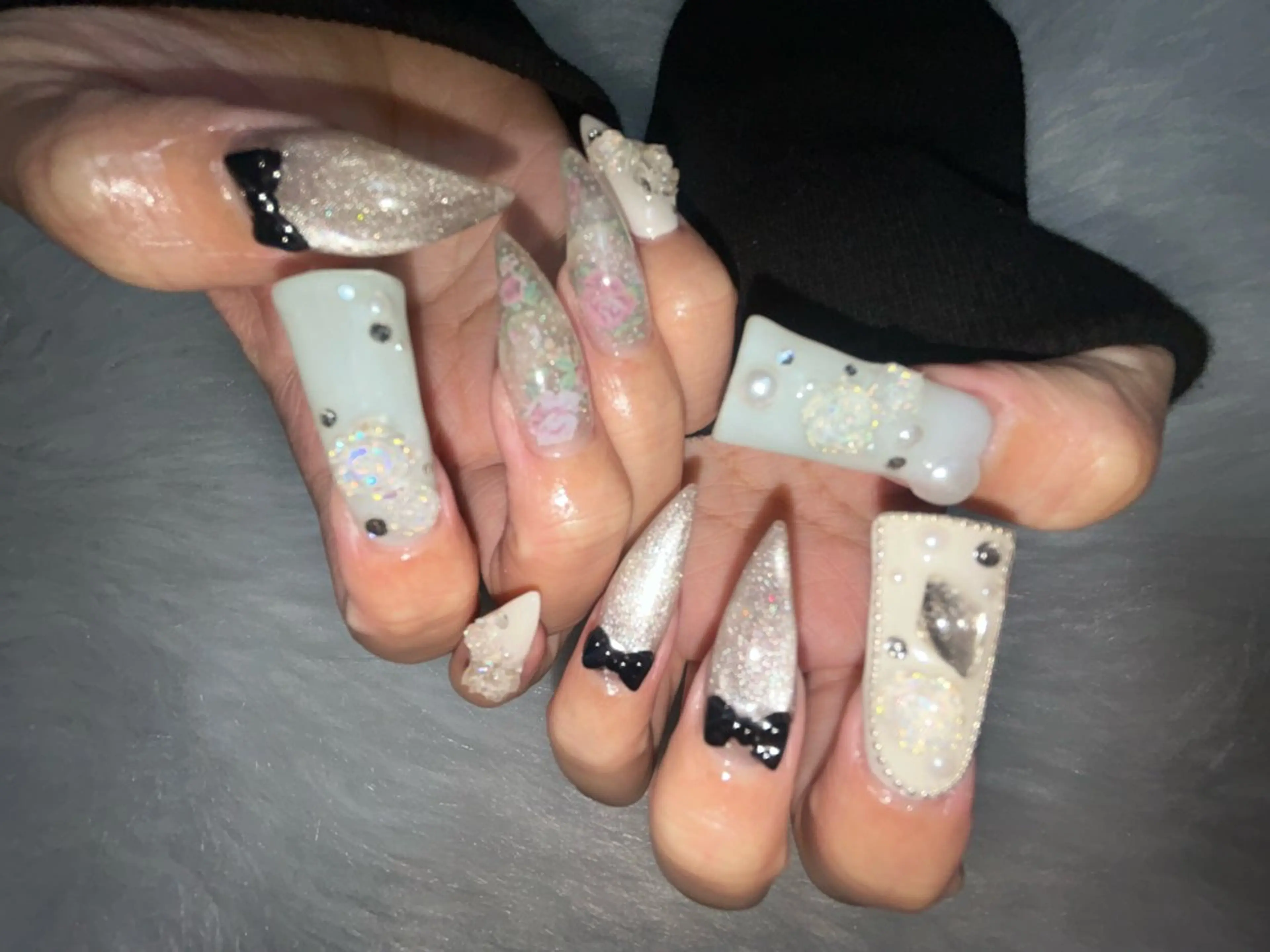 ネイル アートネイル ハンドネイル フットネイル kana/モード ・グランジ໒꒱のネイルデザイン