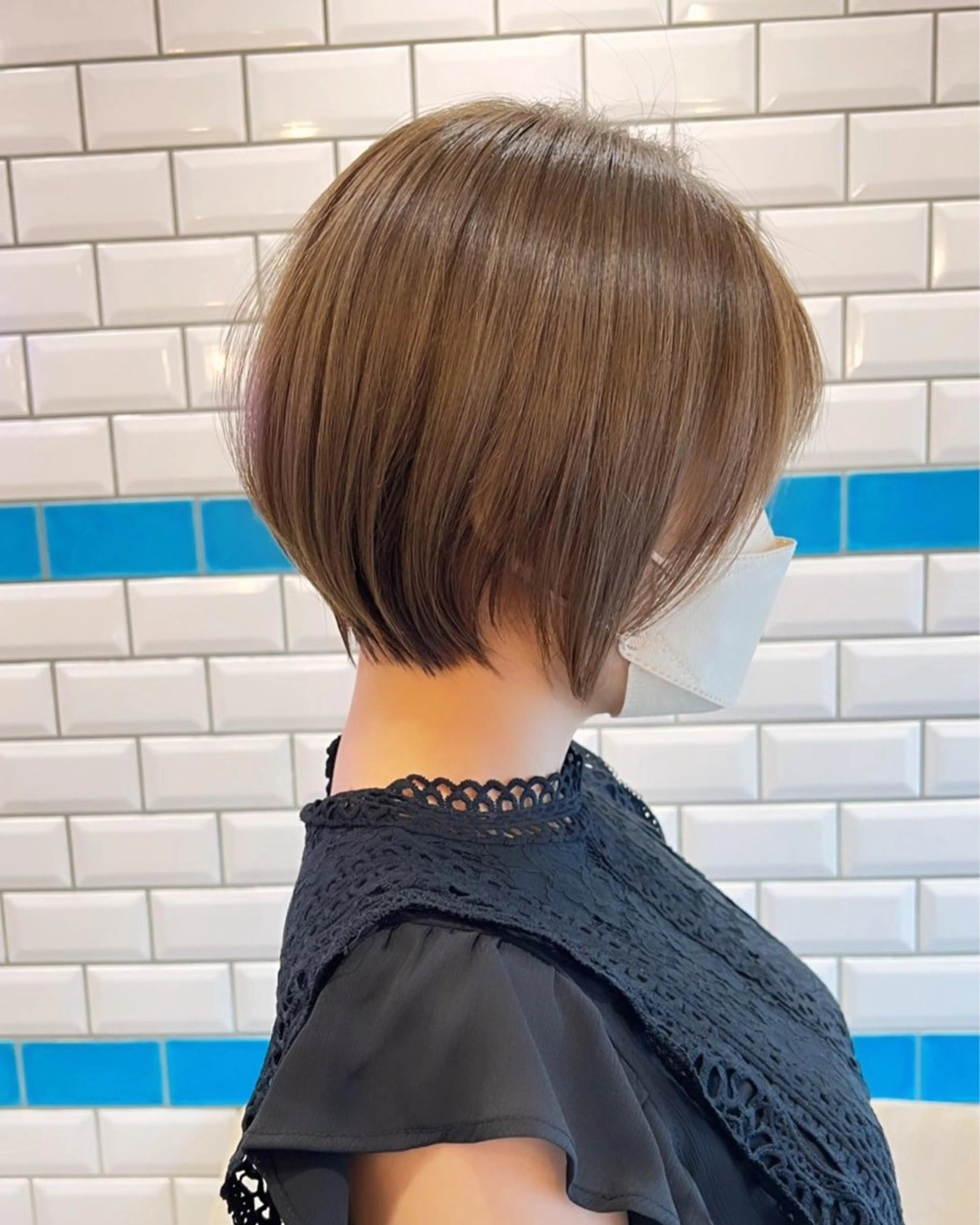 ショート カラー パーマ ショートヘア ハッシュカット/顔 まわりカットリョウヤのヘアスタイル