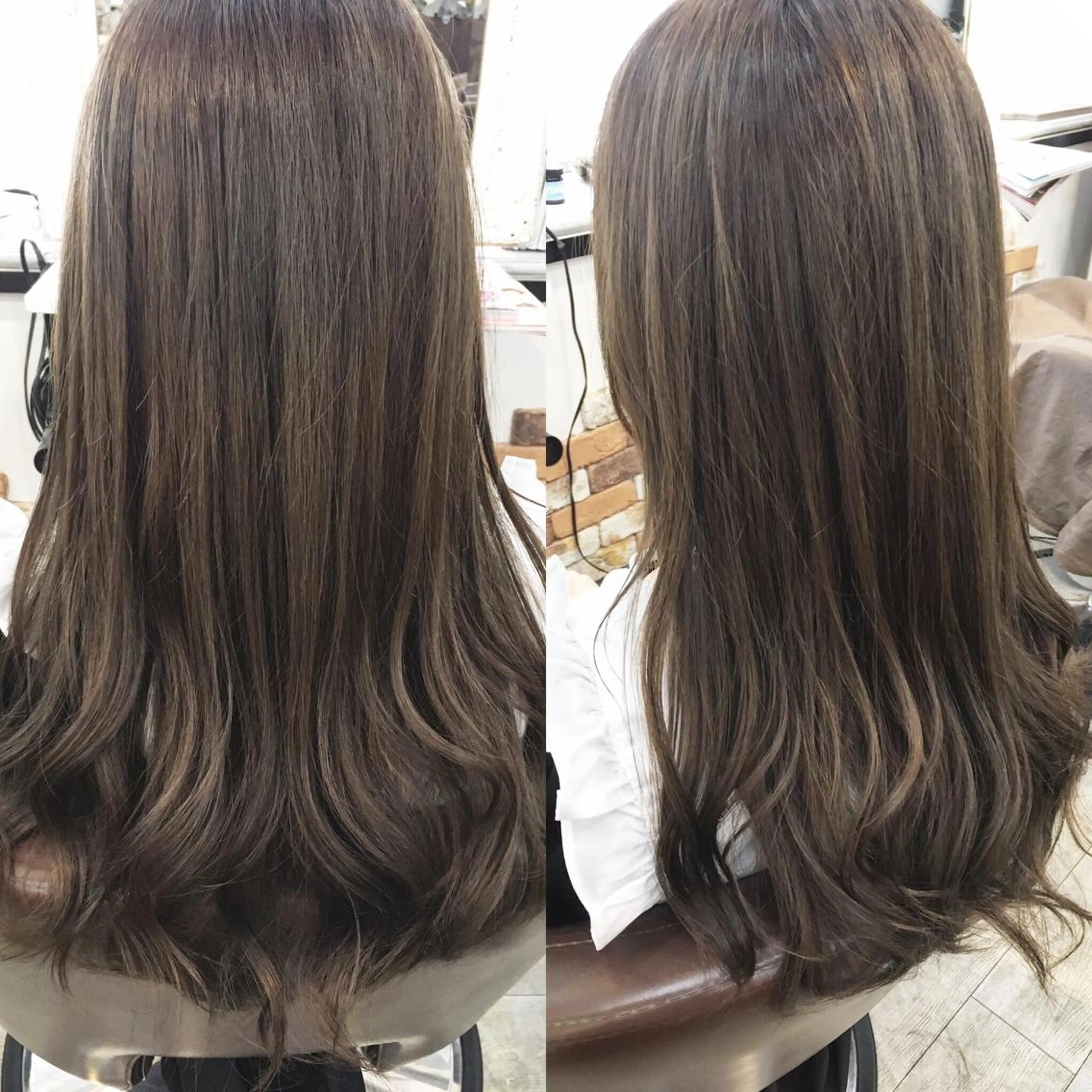 セミロング カラー ブリーチ 透明感カラー ブリーチなしカラー yoshi (菅沼義晴)のヘアスタイル